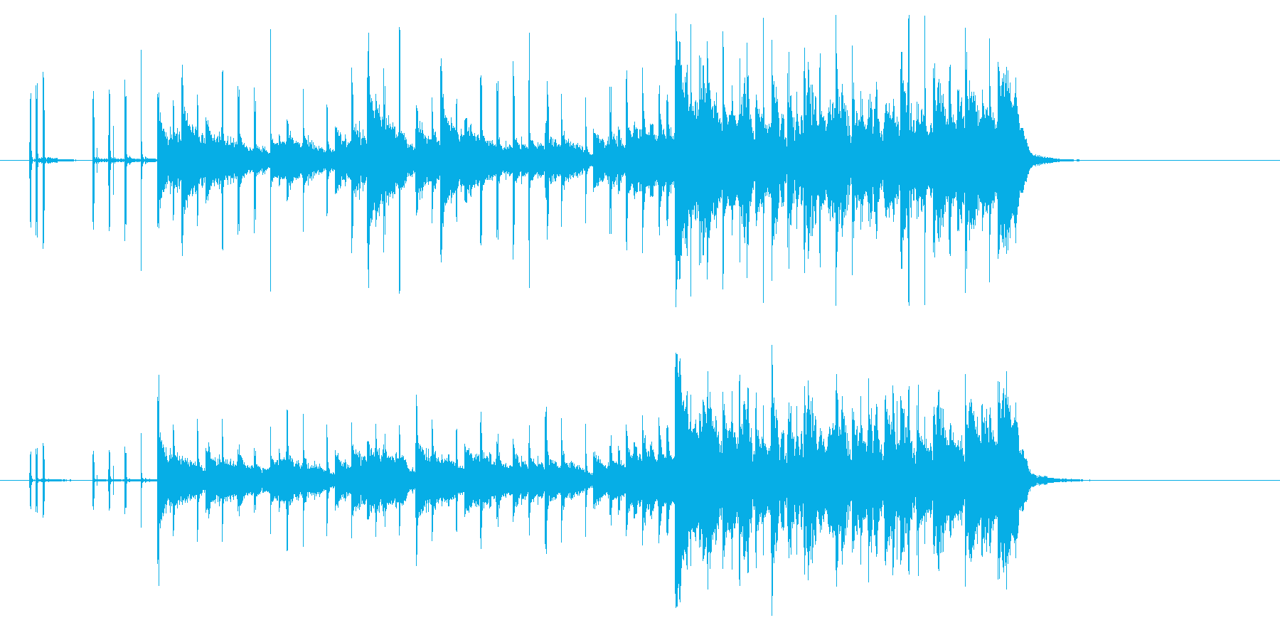 アップテンポなテクノ音楽の再生済みの波形