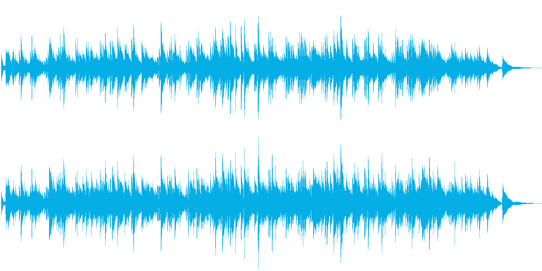 ギターデュオの生演奏による切ないバラードの再生済みの波形