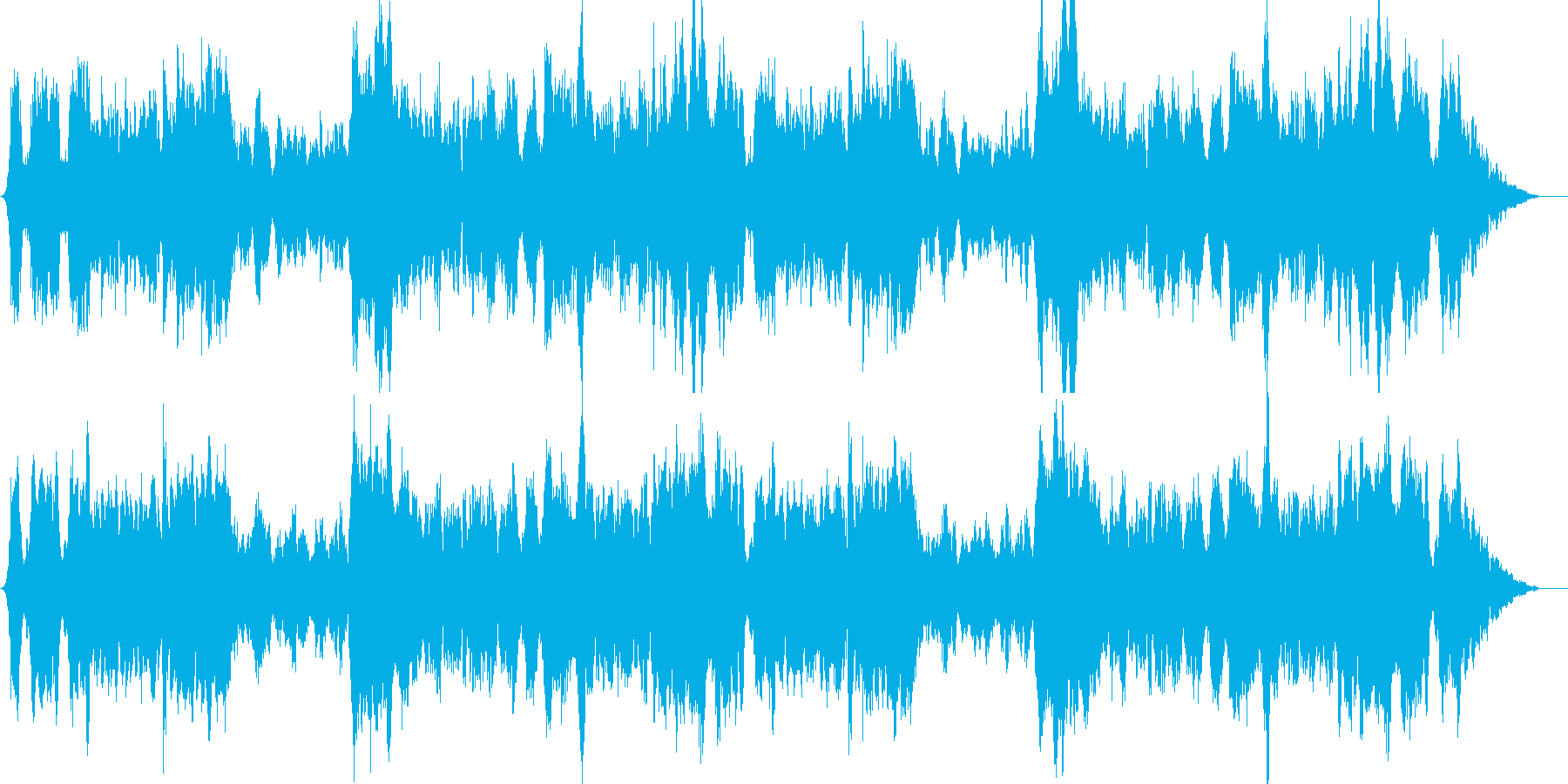 情緒的な旋律のオーケストラ楽曲の再生済みの波形
