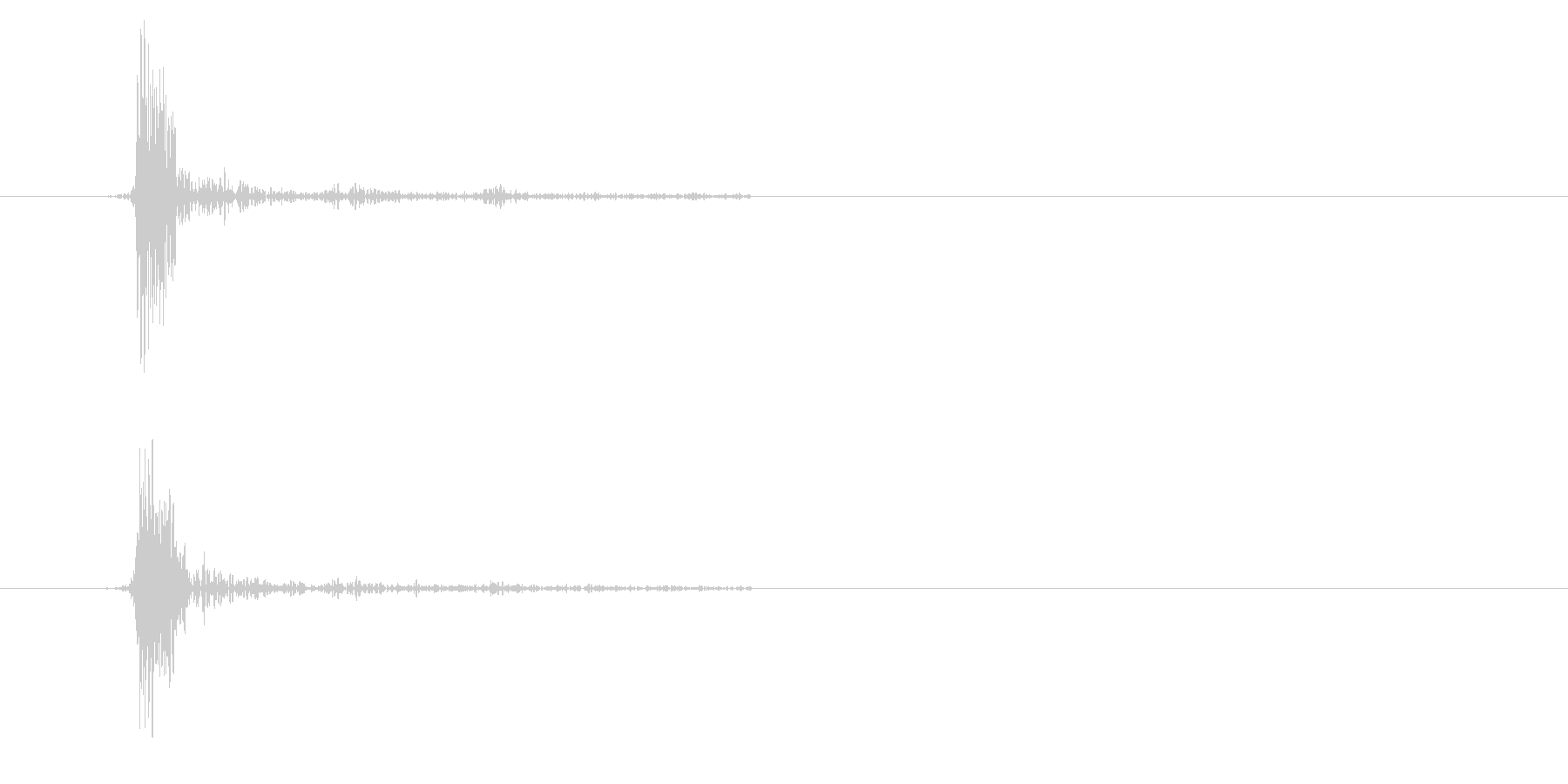 カッという短い効果音の未再生の波形