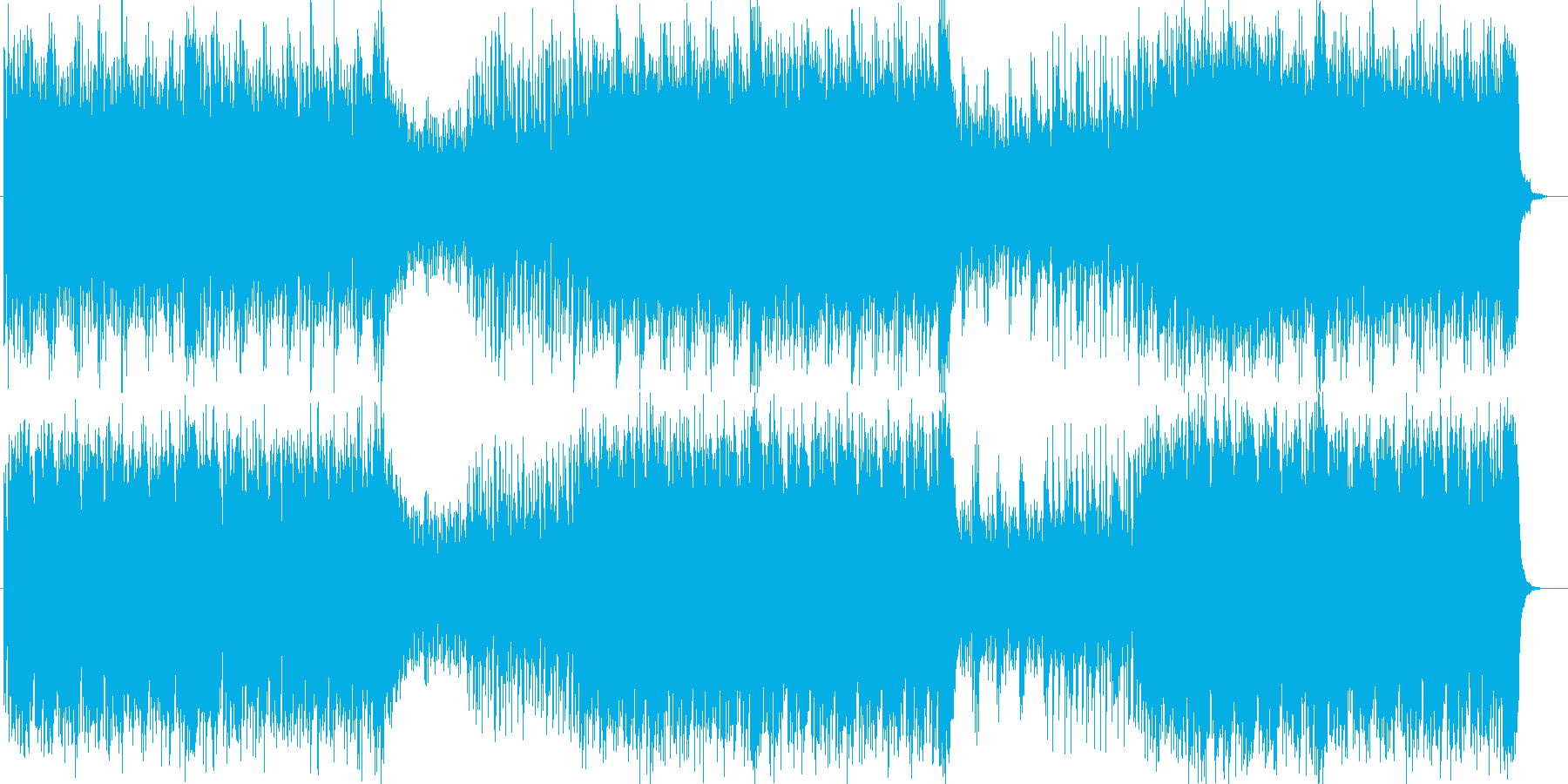 疾走感あるギターの効いたエレクトロな曲の再生済みの波形