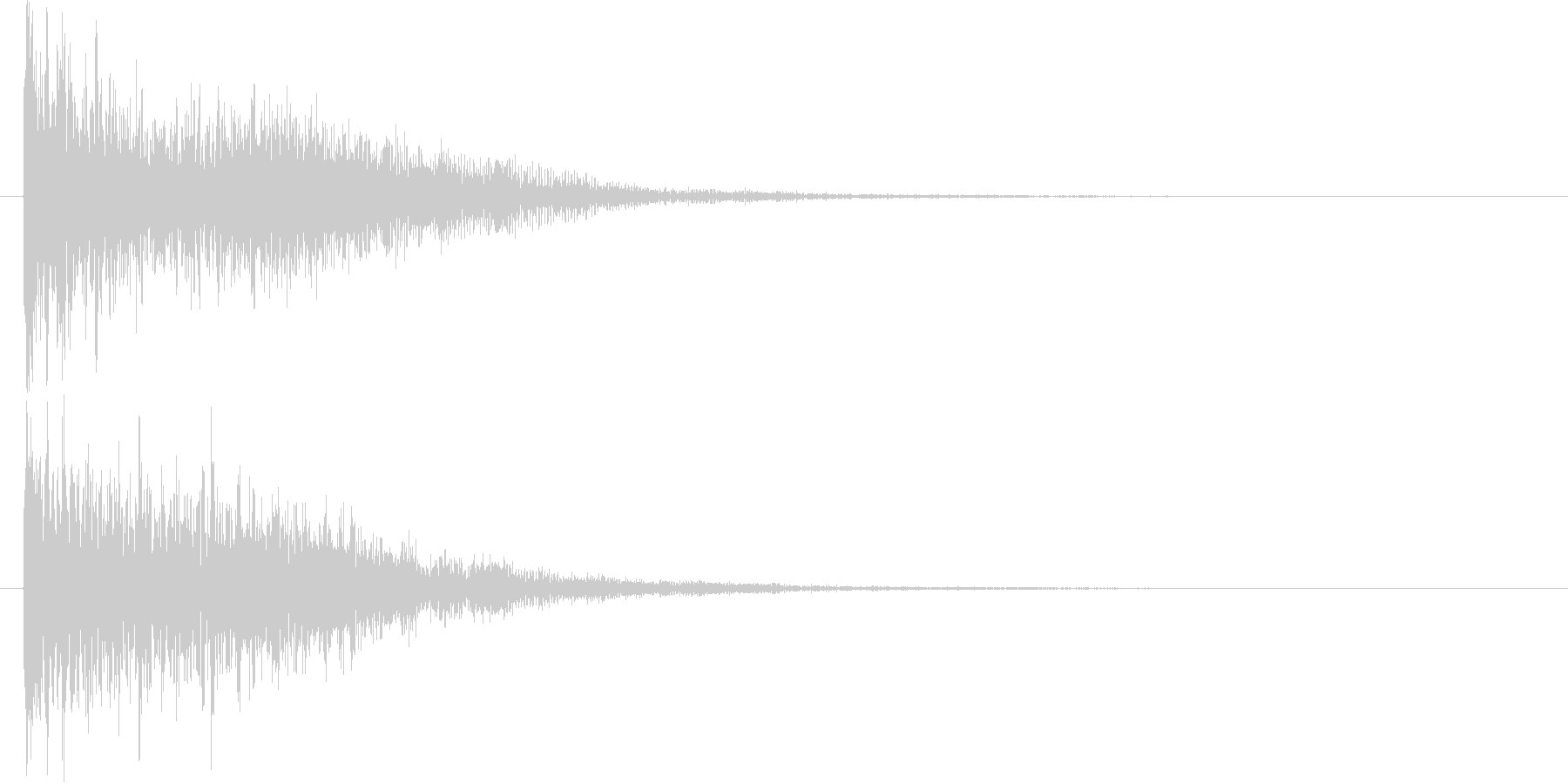 瞬間移動した瞬間とその後の余韻音の未再生の波形