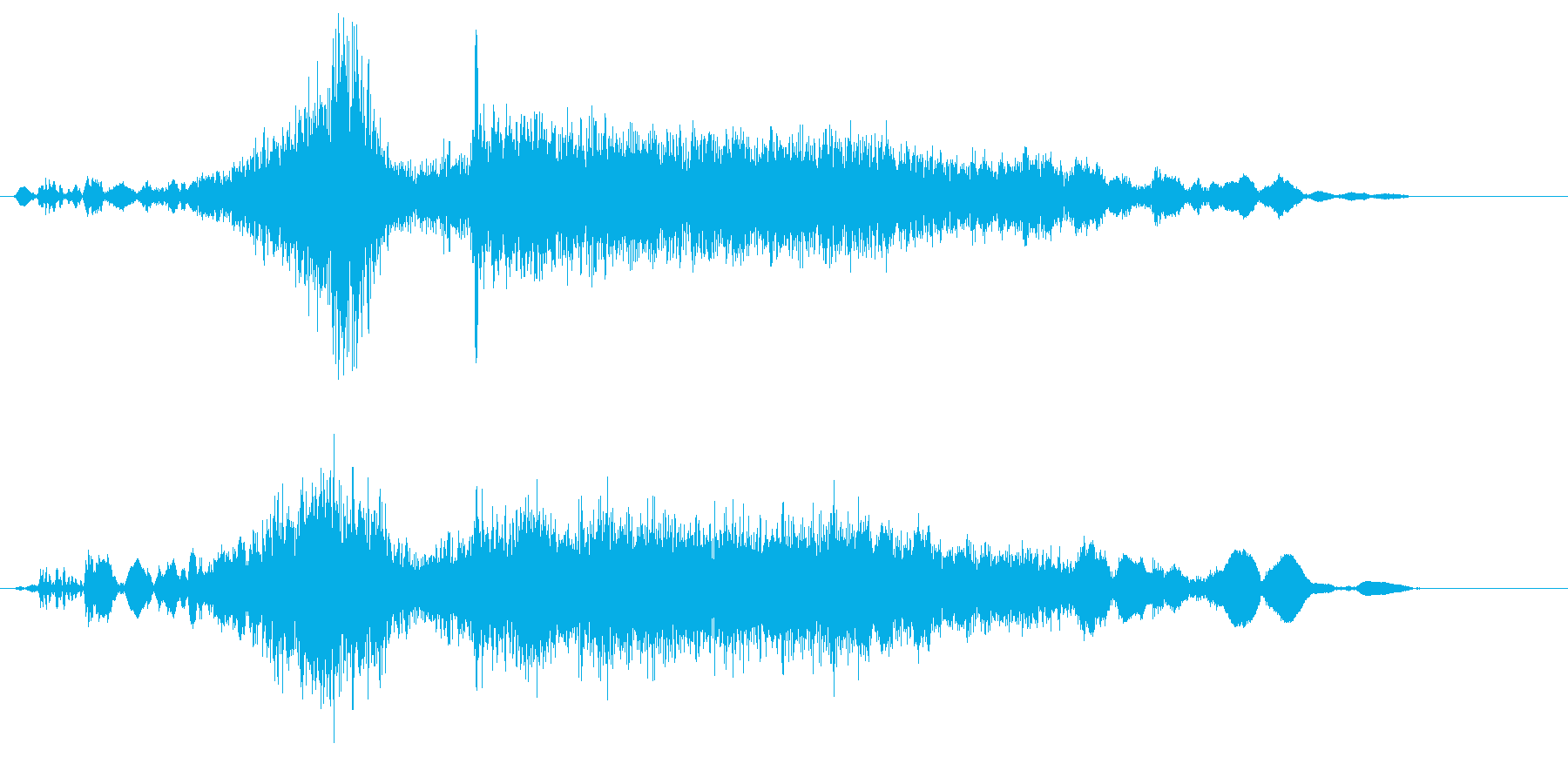 勢いよくお米を注ぐ音の再生済みの波形