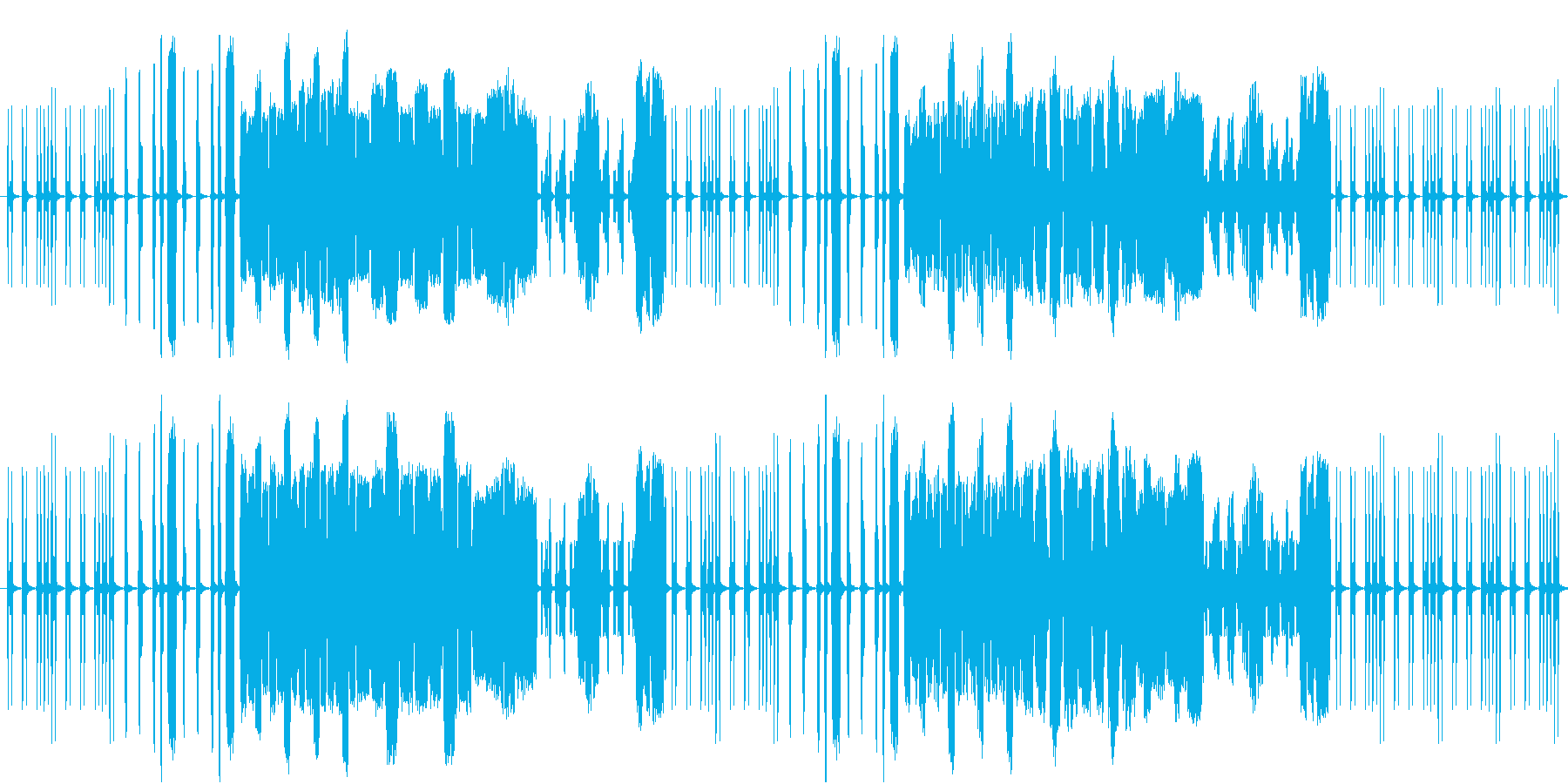 コミカルな動きをする虫をイメージした曲の再生済みの波形