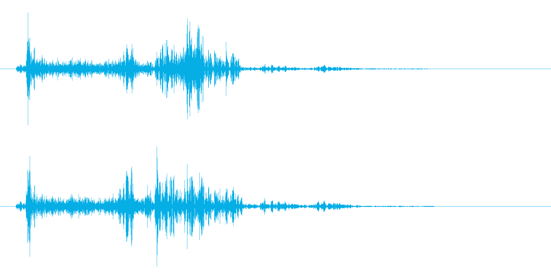 紙を1枚めくるときに出る音の再生済みの波形