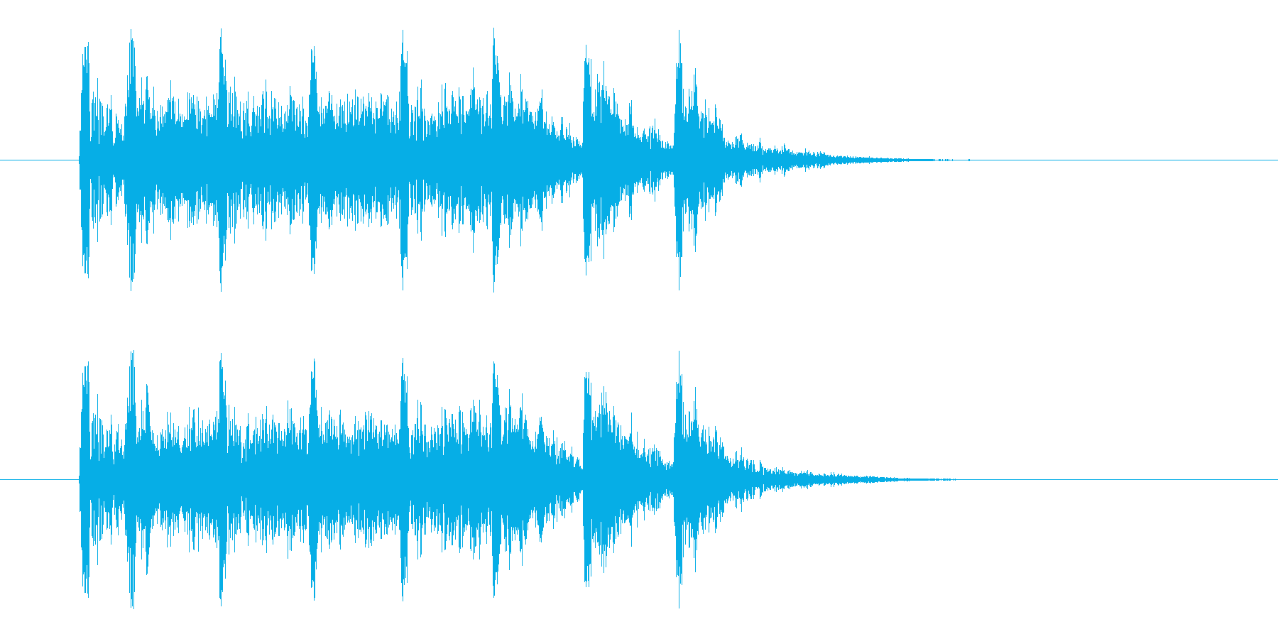 疾走感のある激しい戦闘曲の再生済みの波形