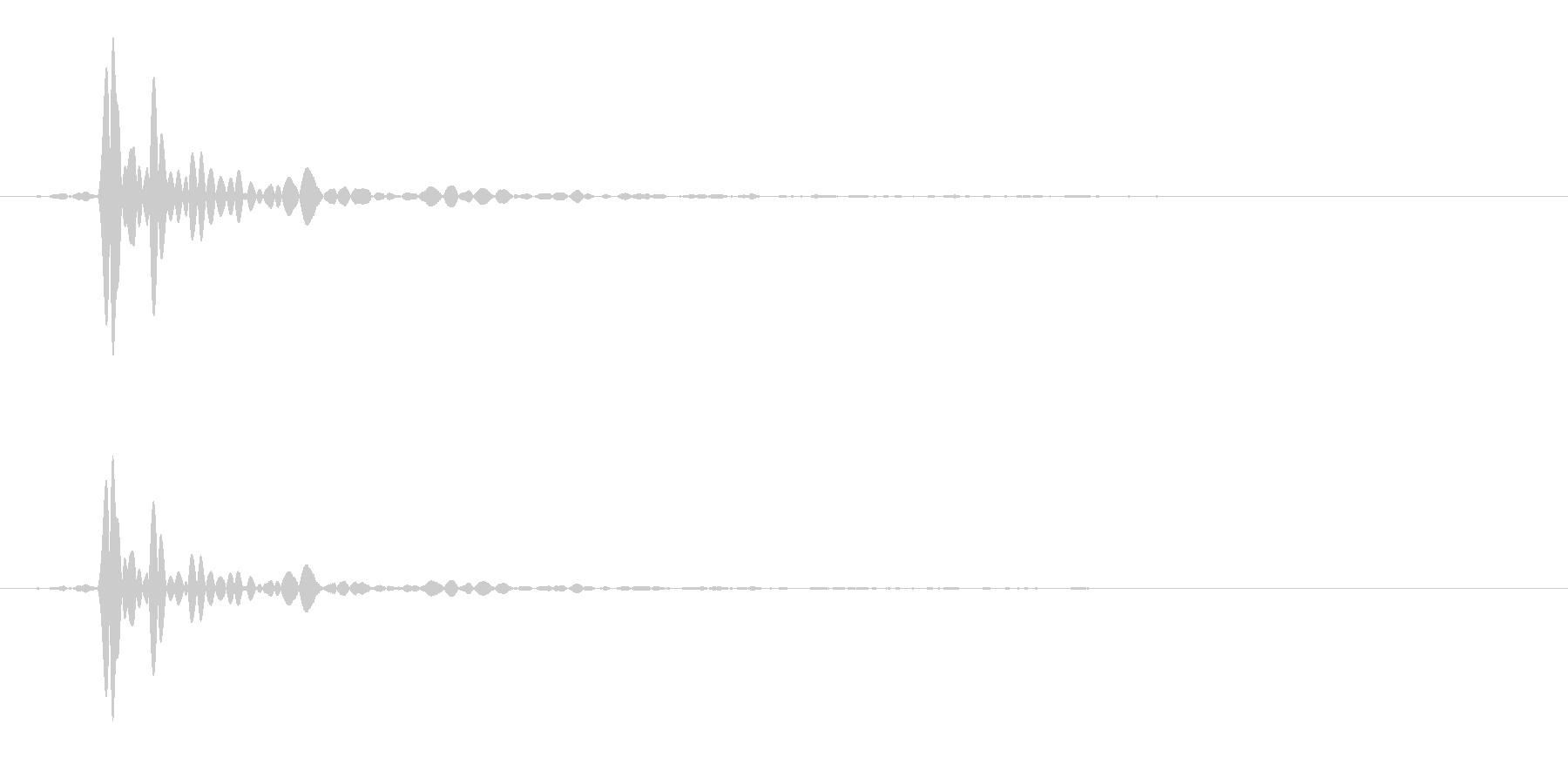 コトッと木製の机に物を置く音の未再生の波形