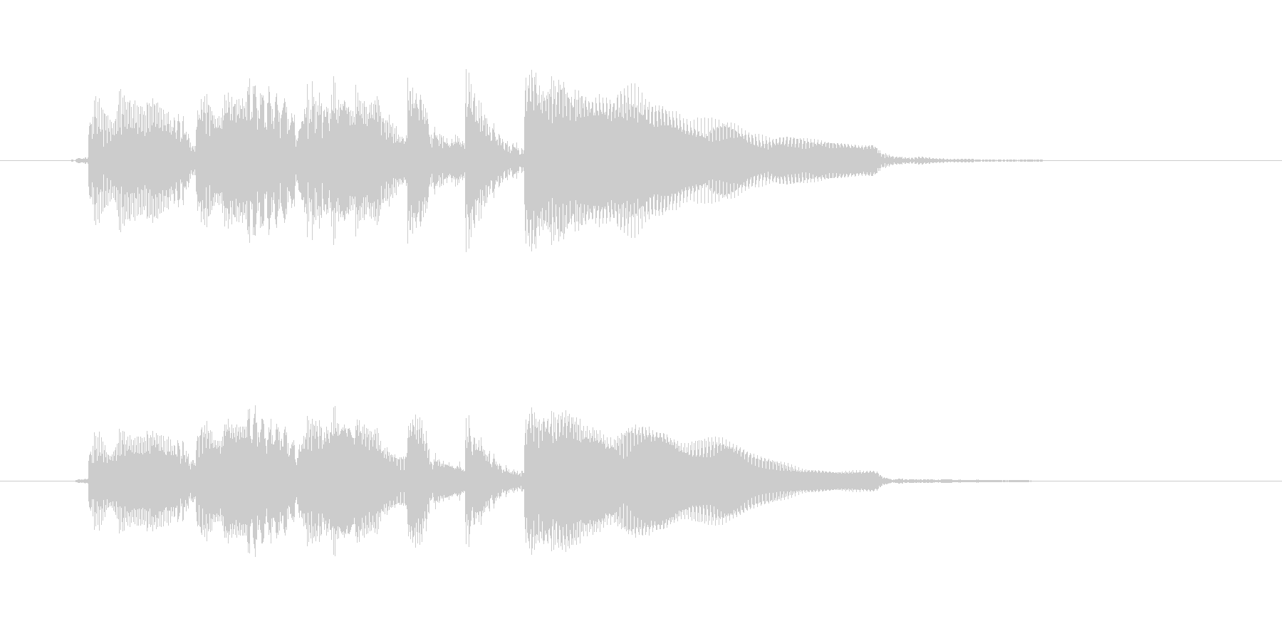 ギターのアルペジオによるシンプルで短い曲の未再生の波形