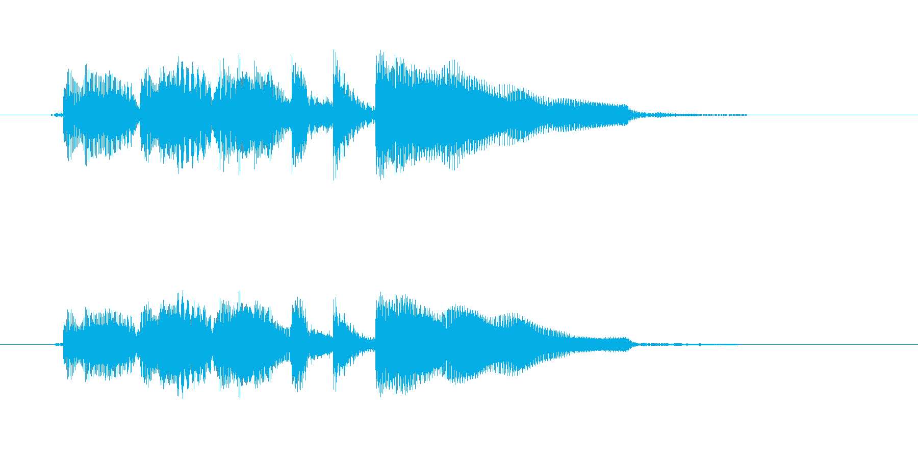 ギターのアルペジオによるシンプルで短い曲の再生済みの波形