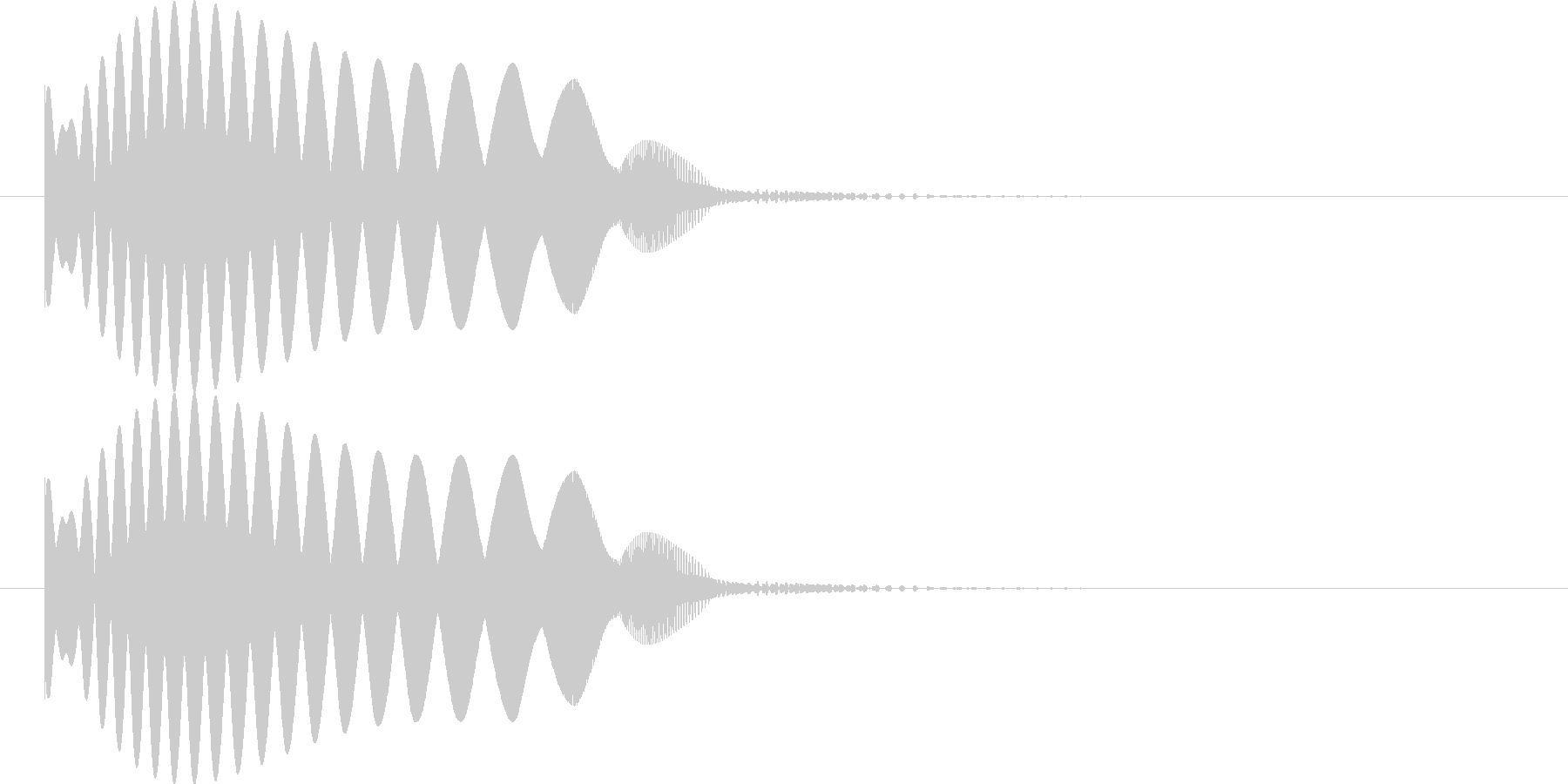 弧を描いて物が飛んでいくような音の未再生の波形