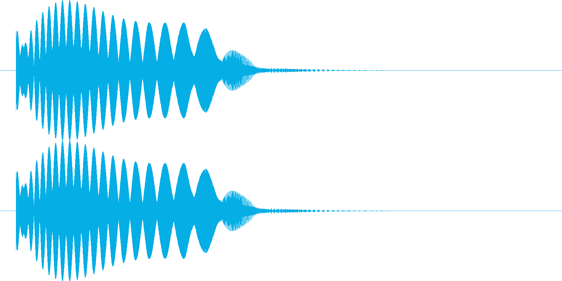弧を描いて物が飛んでいくような音の再生済みの波形