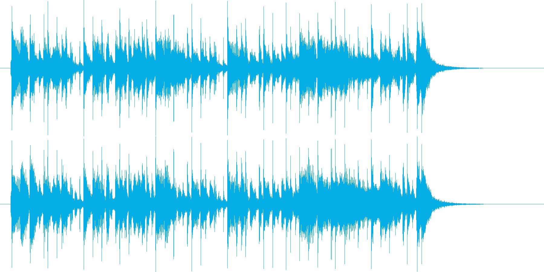 ホーンやパーカッションが陽気なラテン曲の再生済みの波形