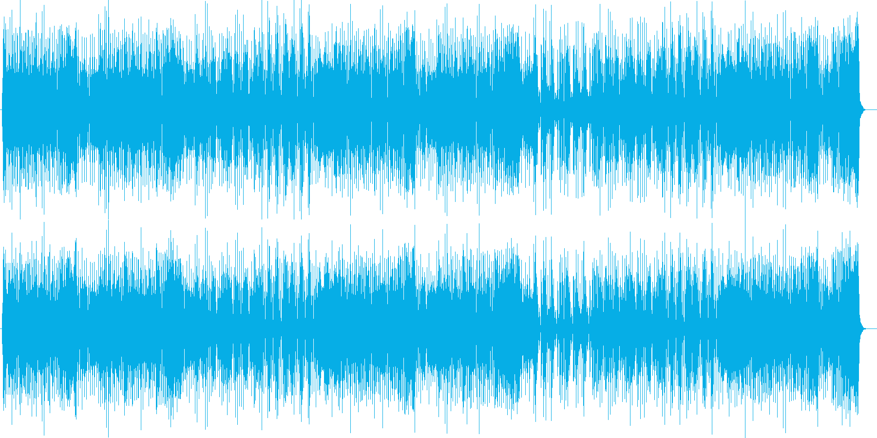ややアップテンポのシンセサイザー楽曲の再生済みの波形