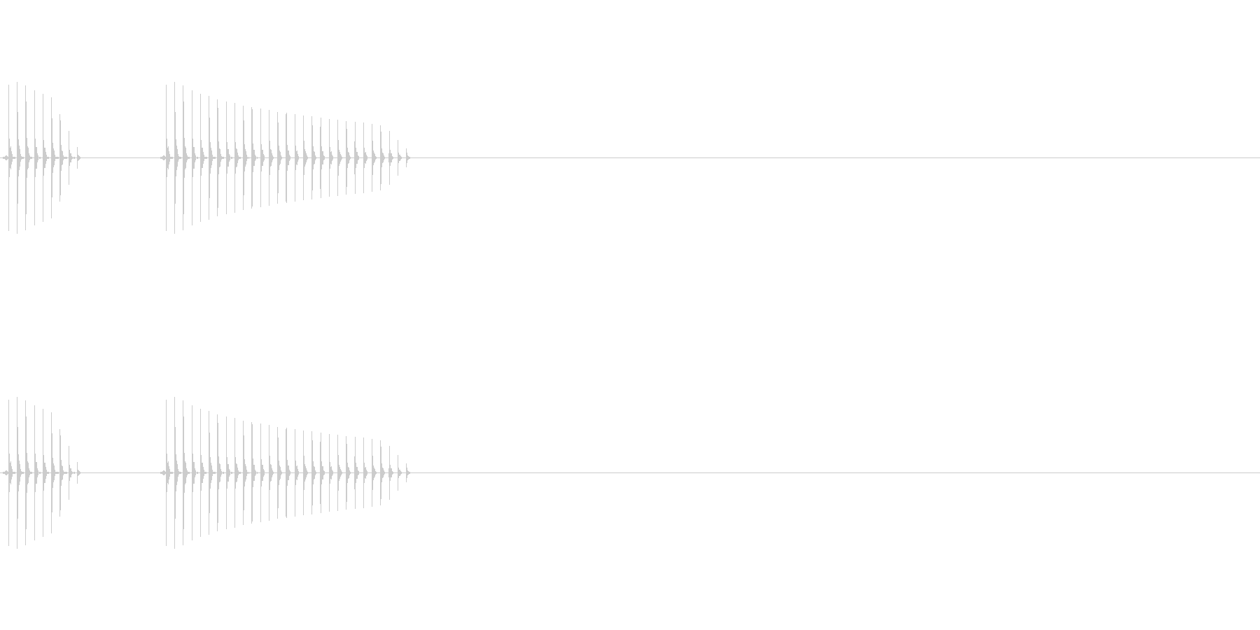 クイズの不正解時などになるような音の未再生の波形