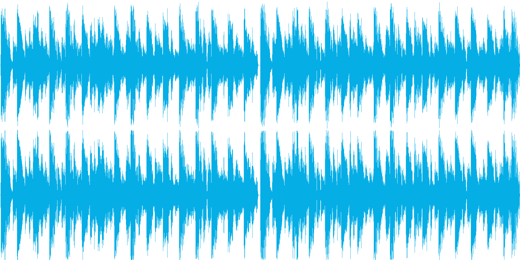 ハウスのリズムを基本にした楽曲です。の再生済みの波形