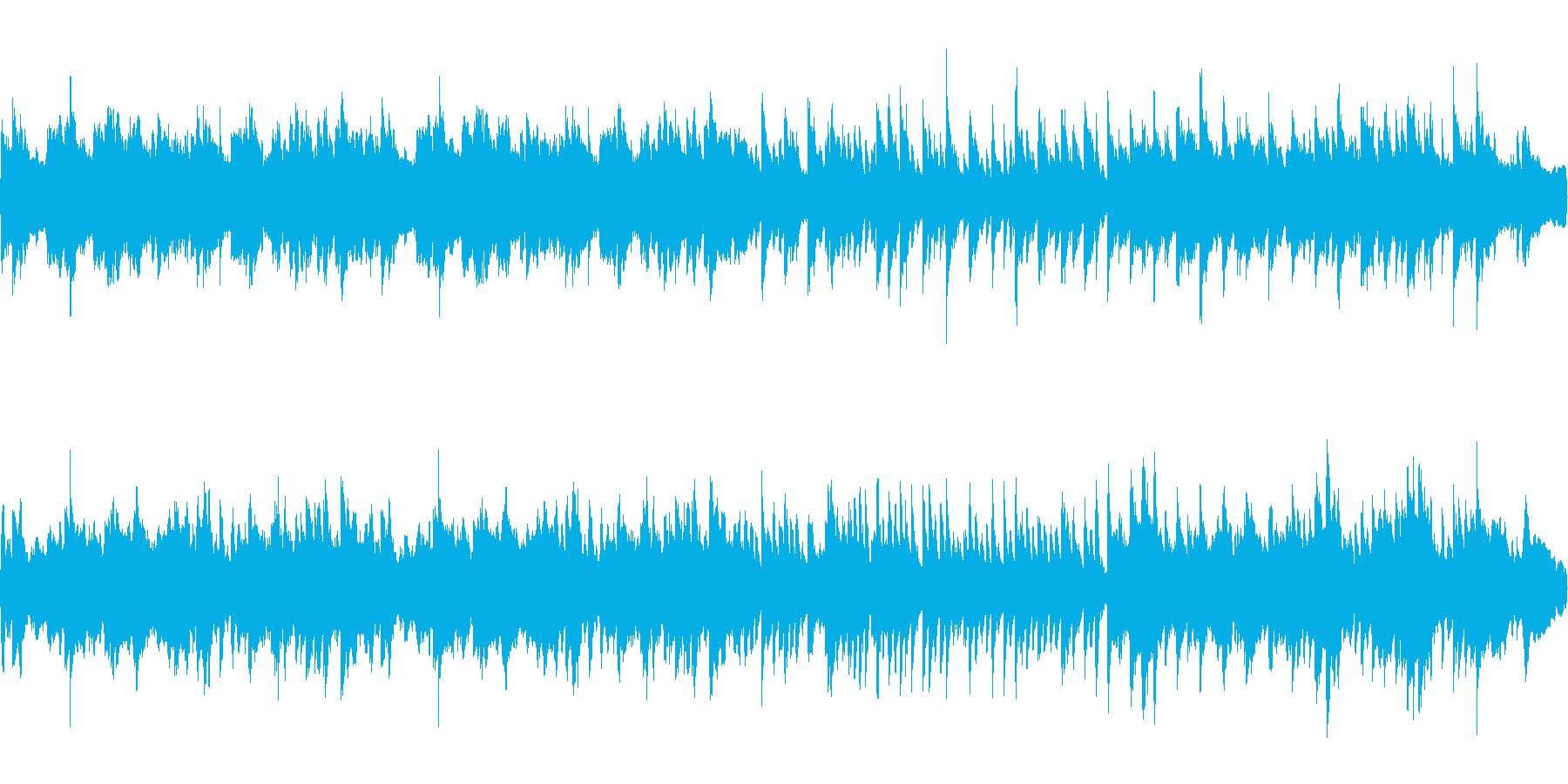 ほのぼのしたオーケストラとピアノの曲の再生済みの波形