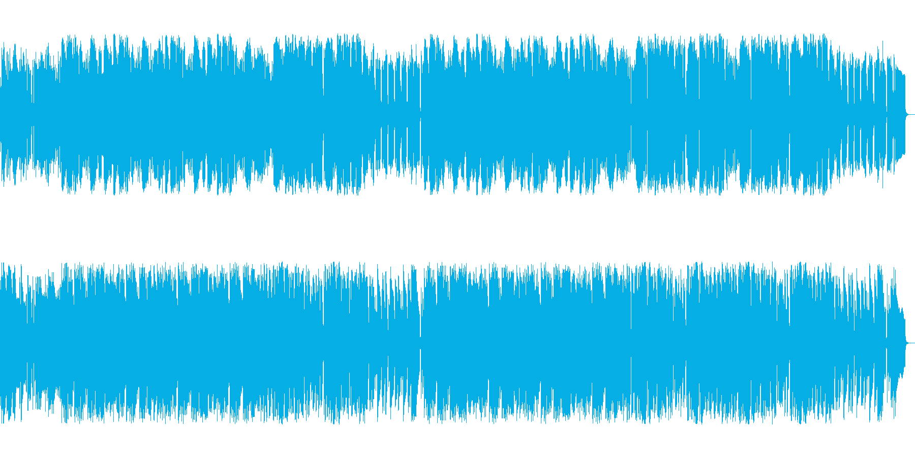 ピアノと管楽器の明るくメロディアスな楽曲の再生済みの波形