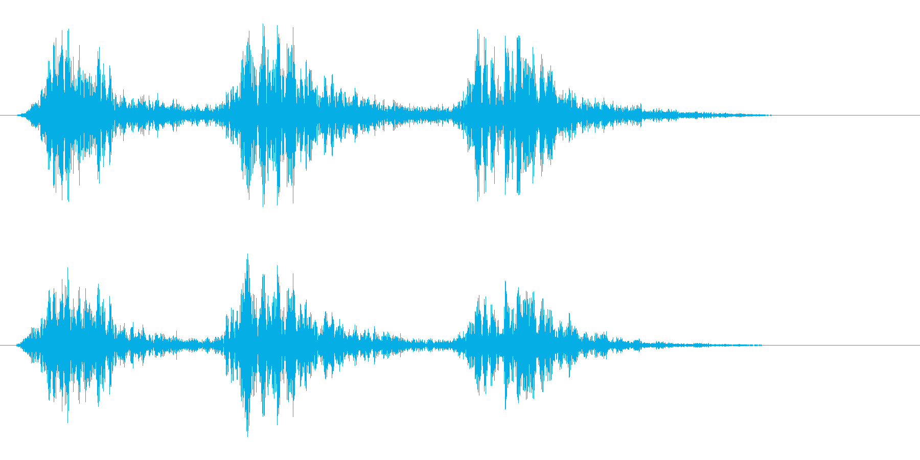ダタタン(身近なものを叩いたような音)の再生済みの波形