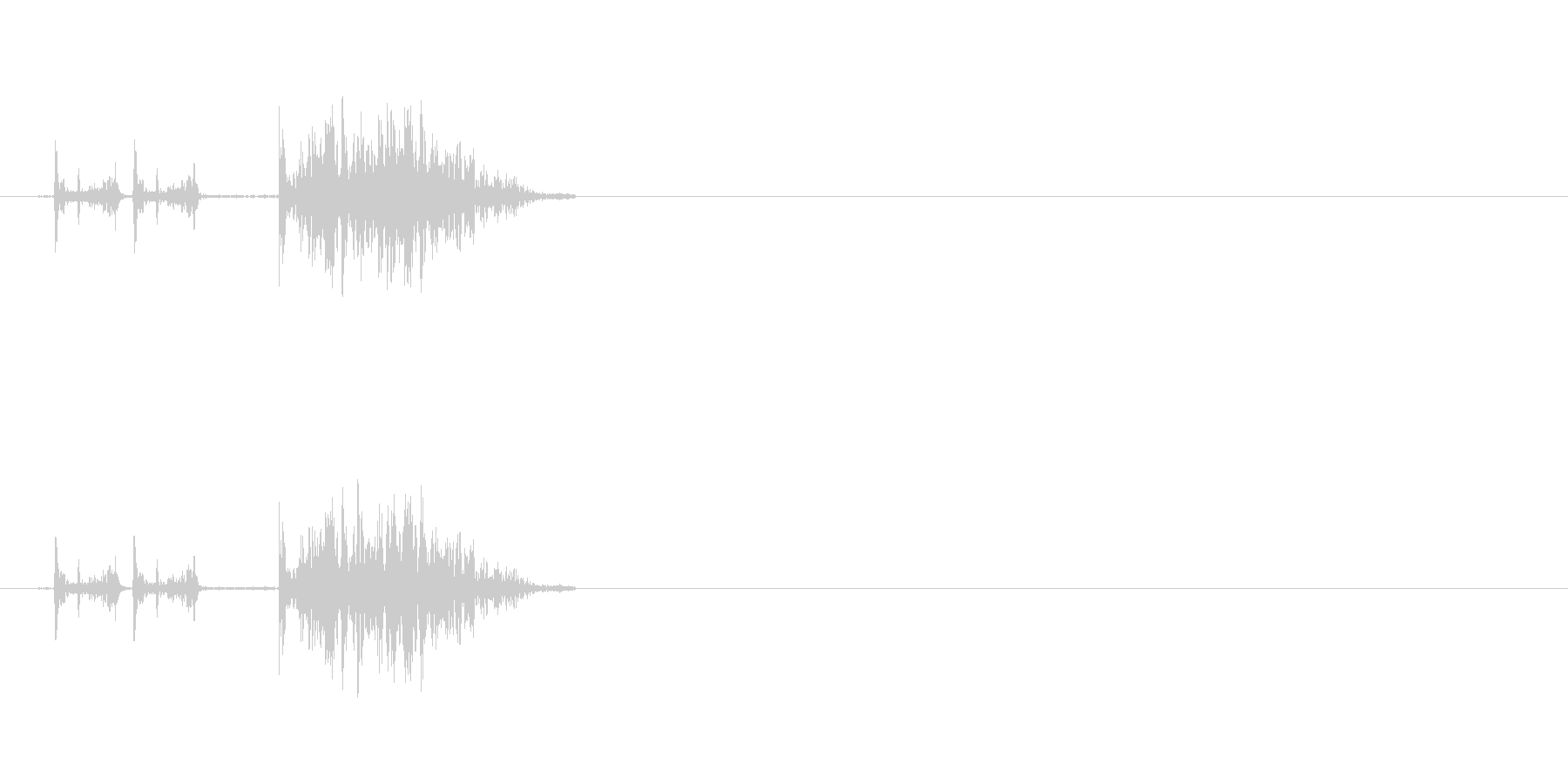 同一音をエフェクト加工したクリック音で…の未再生の波形