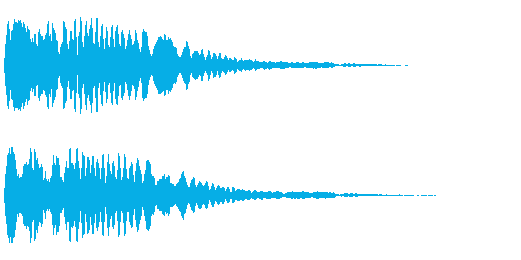 きらりんと流れ星みたいな音の再生済みの波形