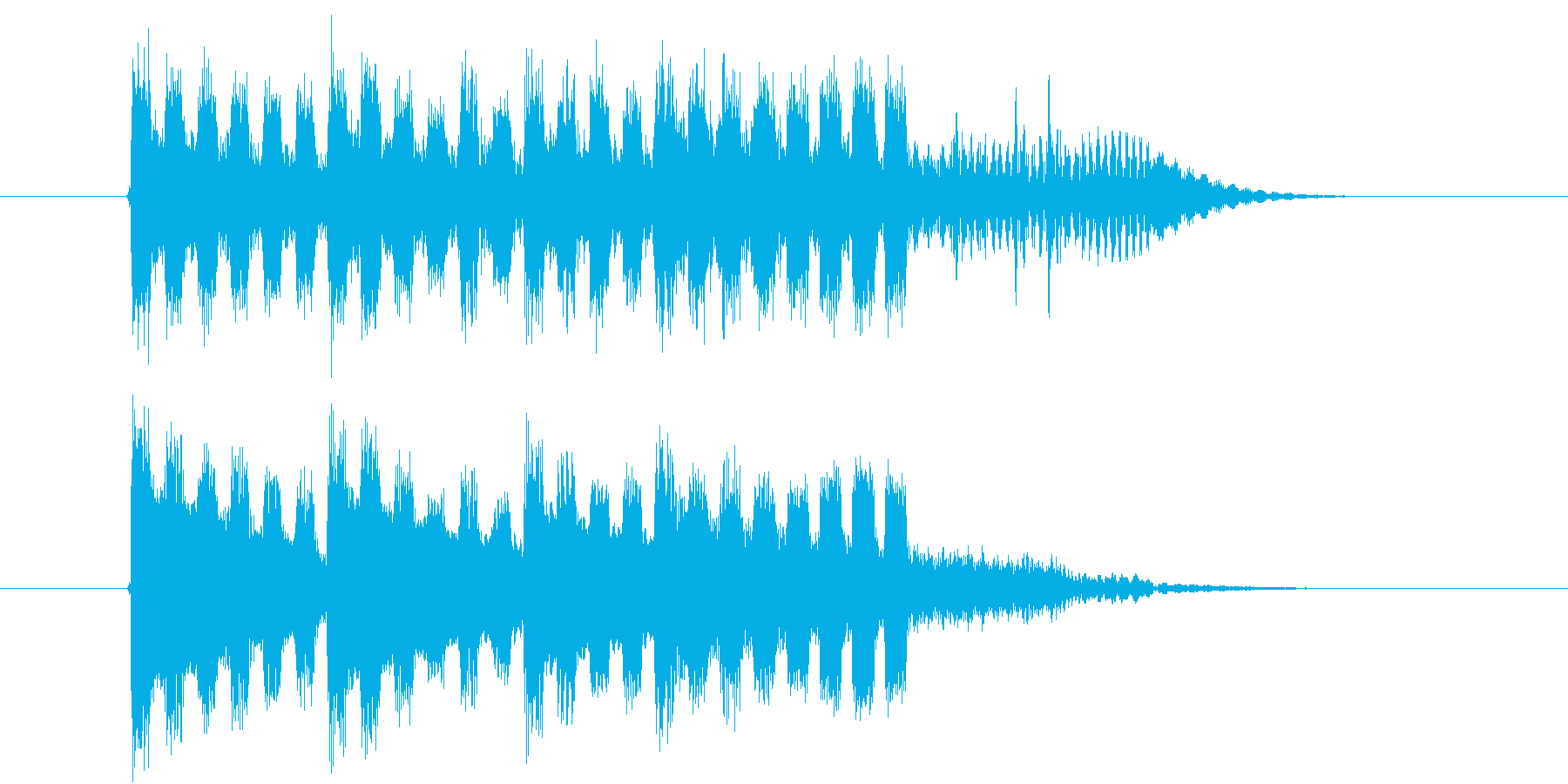 終わりを告げるジングルの再生済みの波形