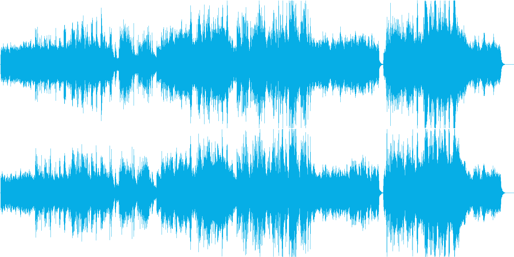 涼しげなヒーリング曲の再生済みの波形