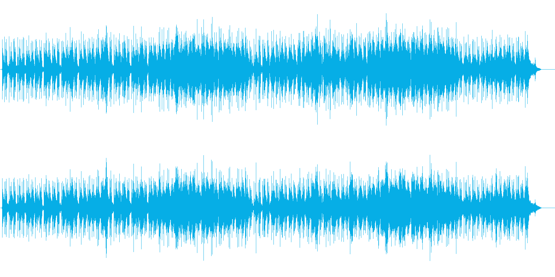 ピアノ・ソロにポイントを置いた曲の再生済みの波形