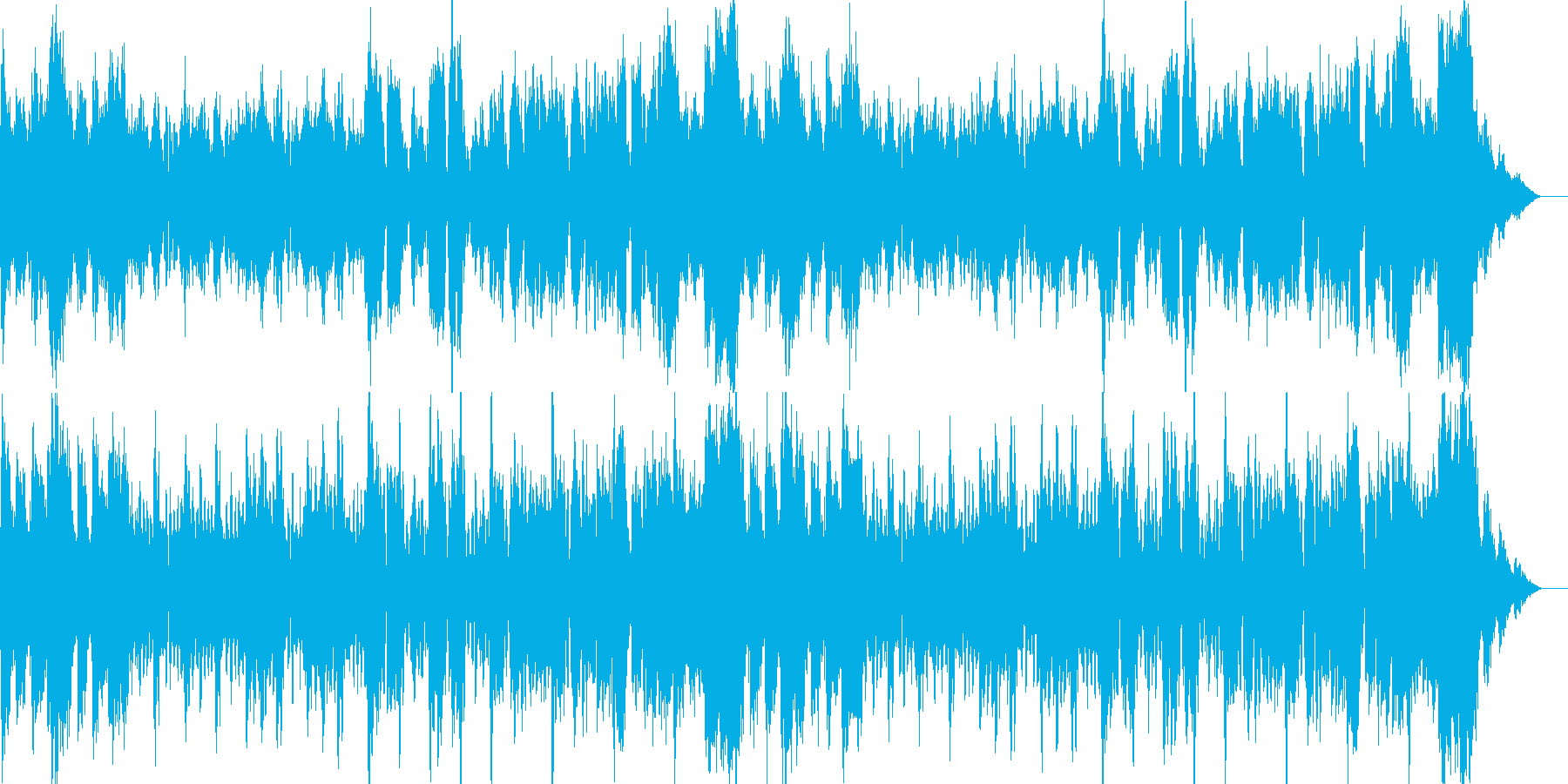 威圧感と熱量があるオーケストラ楽曲の再生済みの波形
