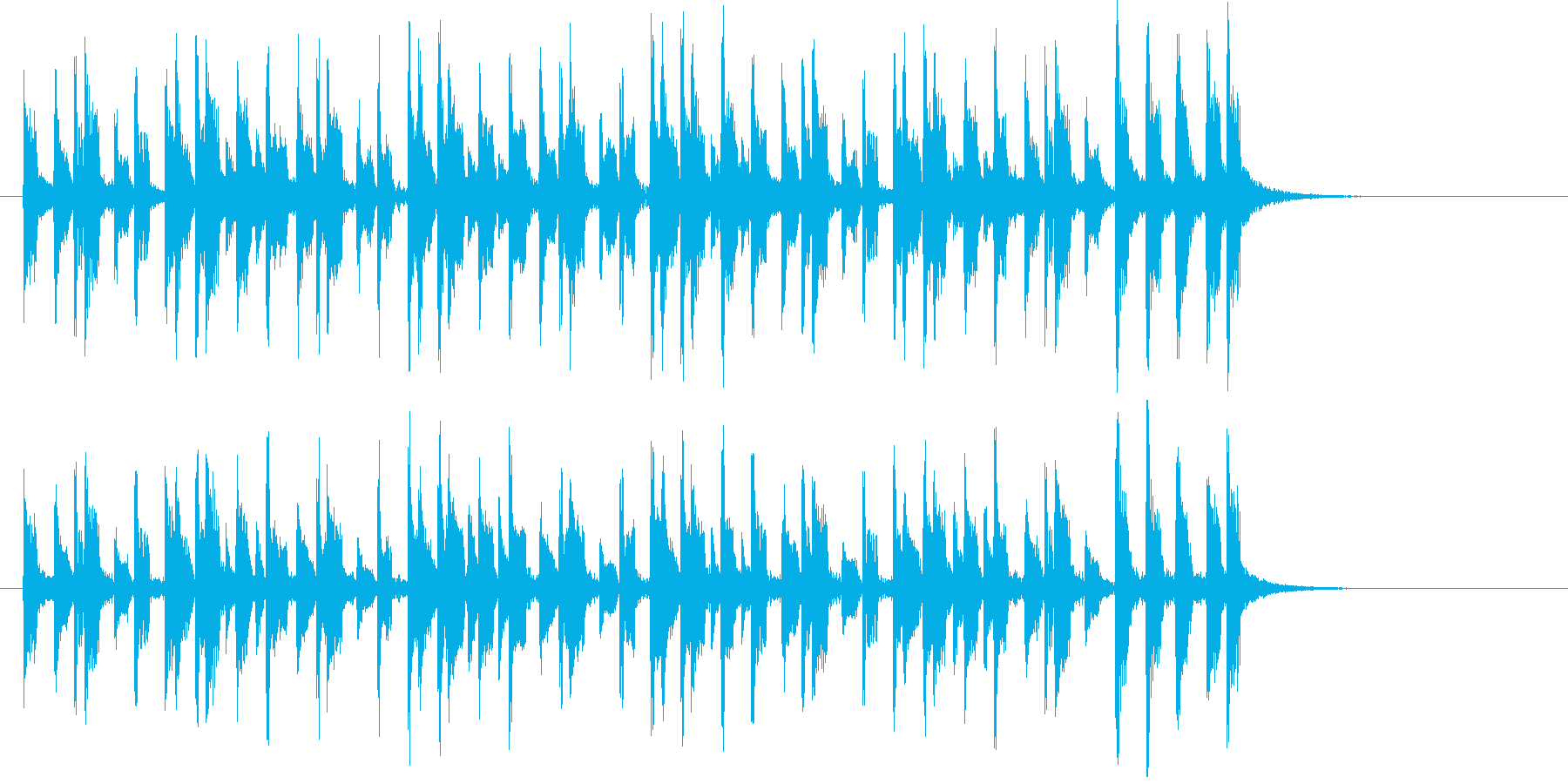 パーカッションの音が元気なインスト曲の再生済みの波形