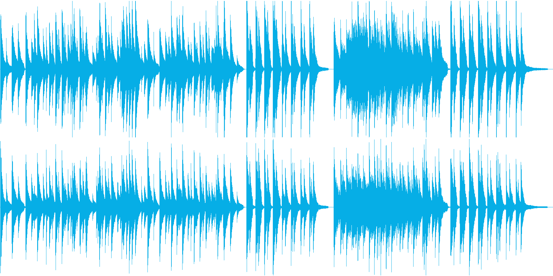 都会、自然に限らず安らぎを感じるピアノ曲の再生済みの波形