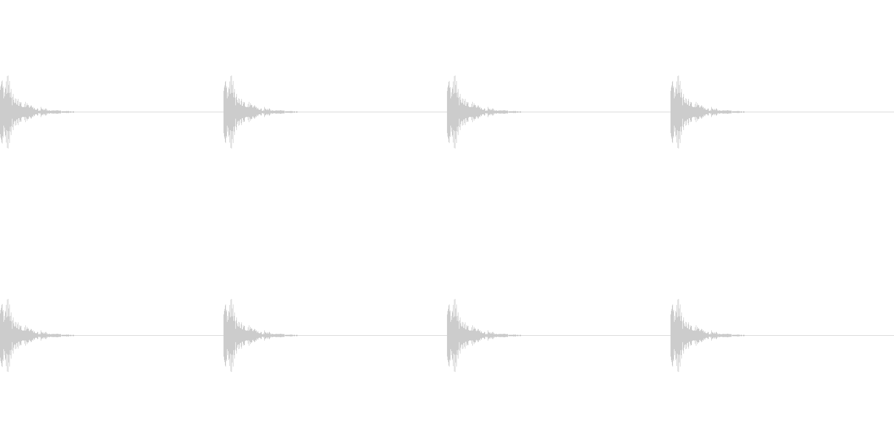 古い時計の音(カチャン、カチャン)の未再生の波形