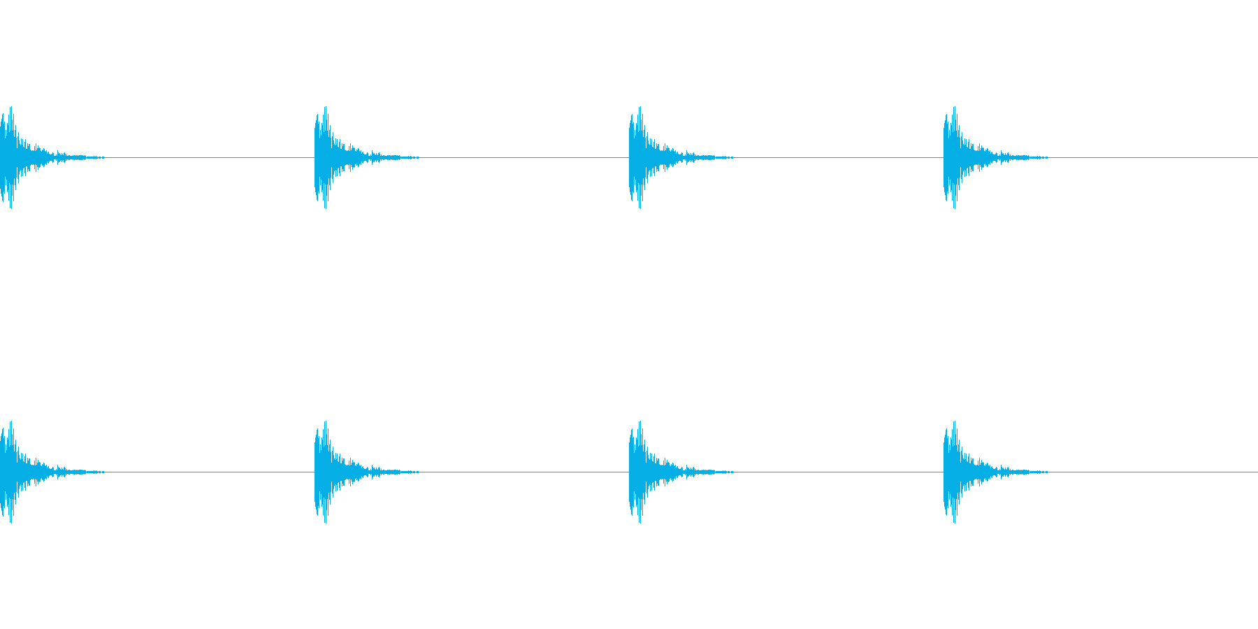 古い時計の音(カチャン、カチャン)の再生済みの波形