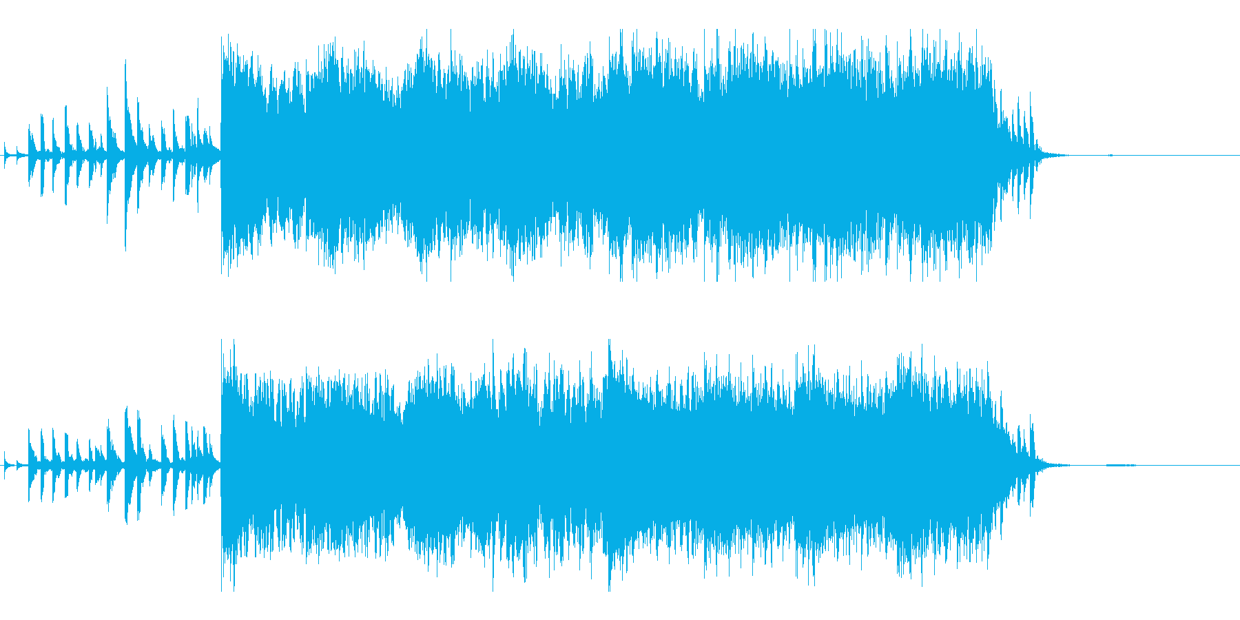 短編映像用のリゾートっぽさのあるBGMの再生済みの波形
