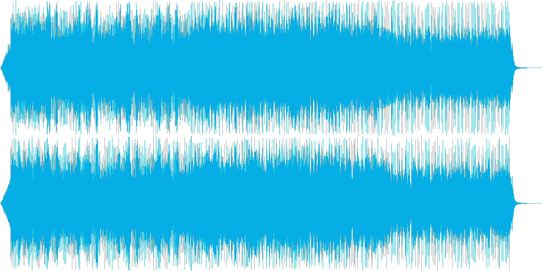 テクノのような電子音で疾走感のある音楽の再生済みの波形