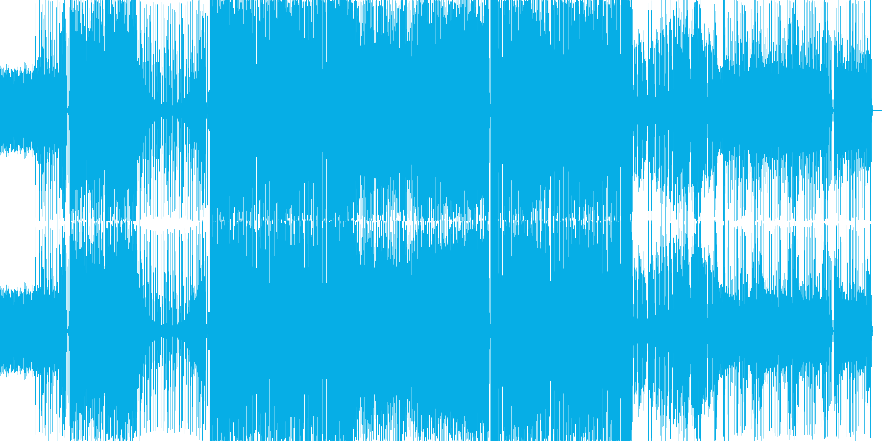 疾走感のあるドラムに透き通る電子音BGMの再生済みの波形