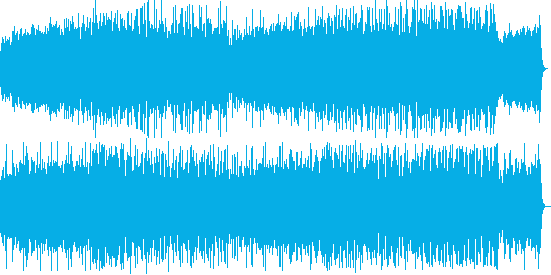 壮大な始まりの重厚なテクノ音の再生済みの波形