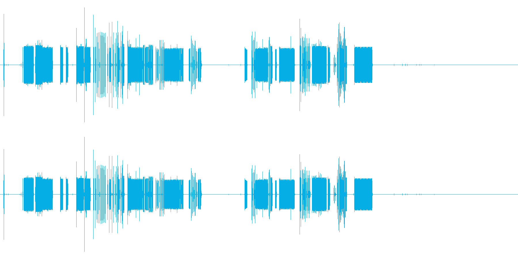 ADSLのような通信音。の再生済みの波形