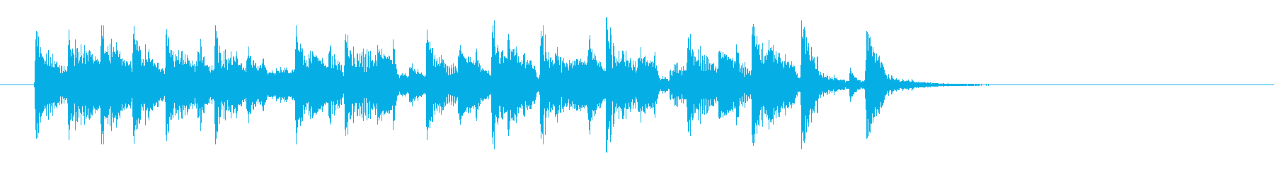 アップテンポの明るいシンセサイザーの曲の再生済みの波形