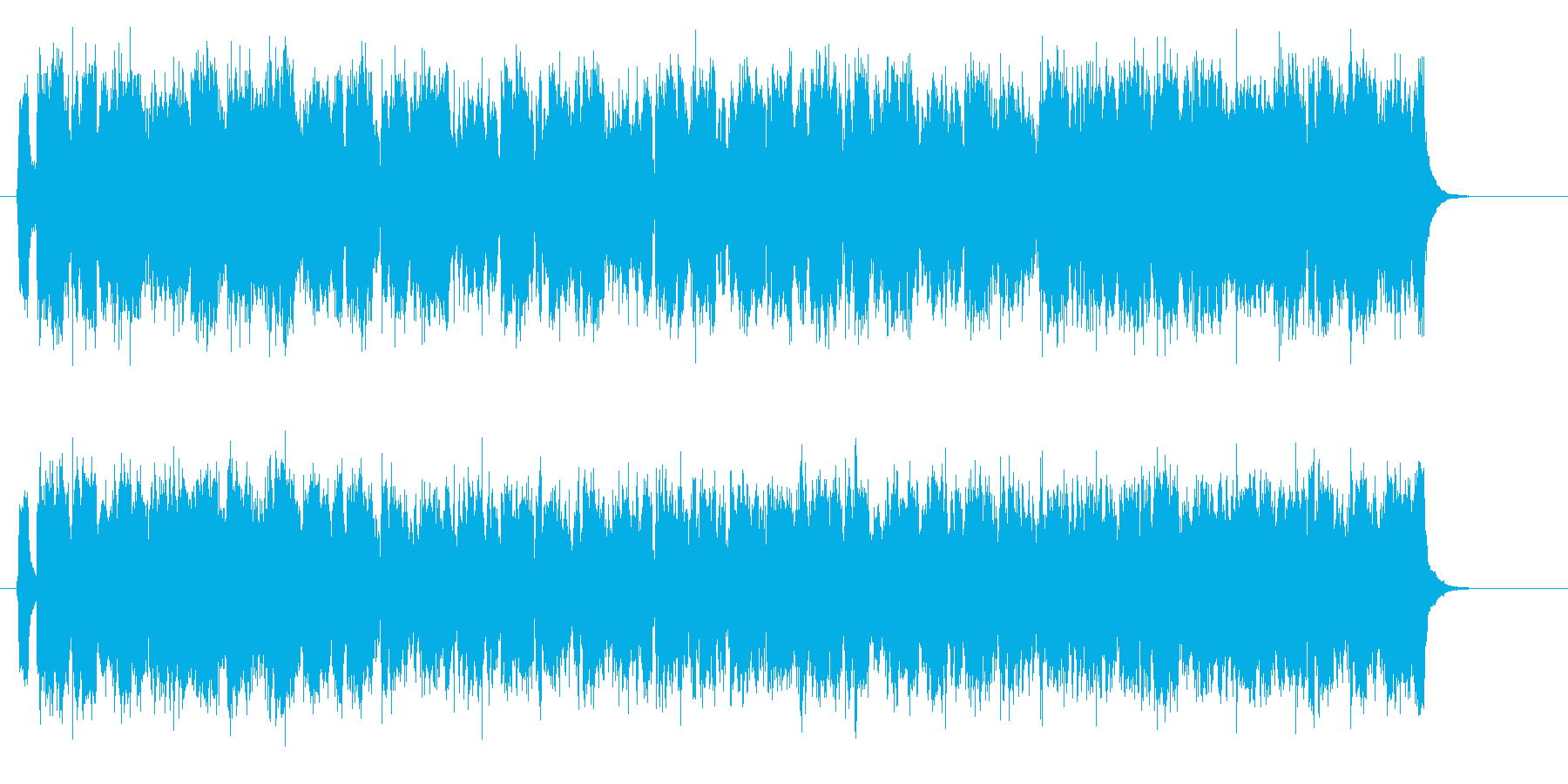 激しく疾走感のあるテクノ音楽の再生済みの波形