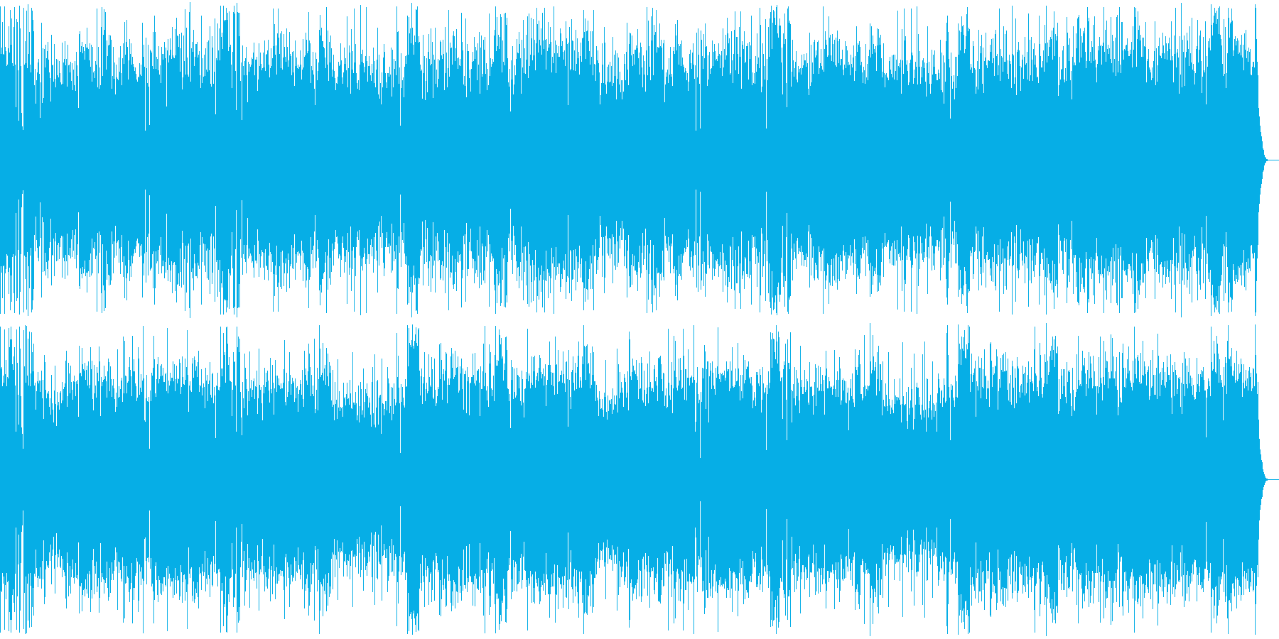 ドタバタしたコミカルな楽曲の再生済みの波形