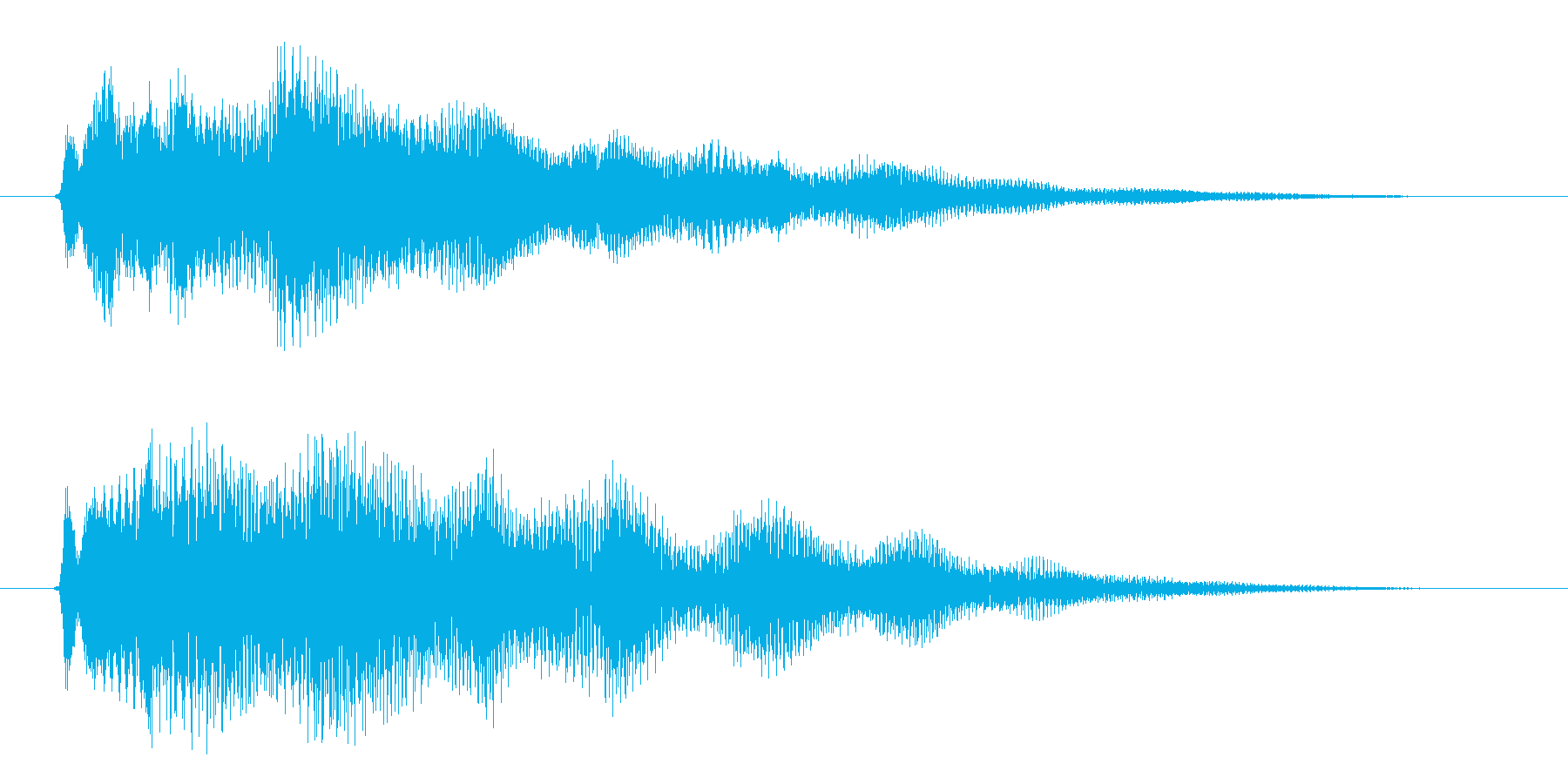 ポジティブなキラキラ系の成功・完了した音の再生済みの波形