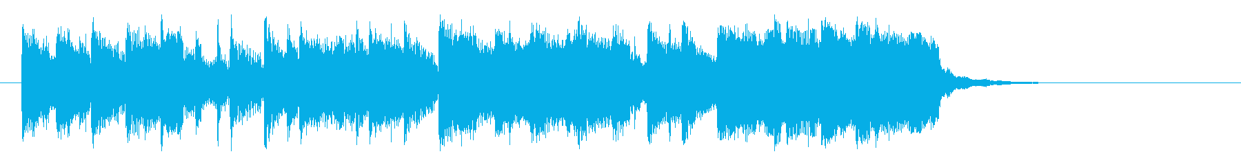 テンポよい明るい短めのシンセサイザーの曲の再生済みの波形