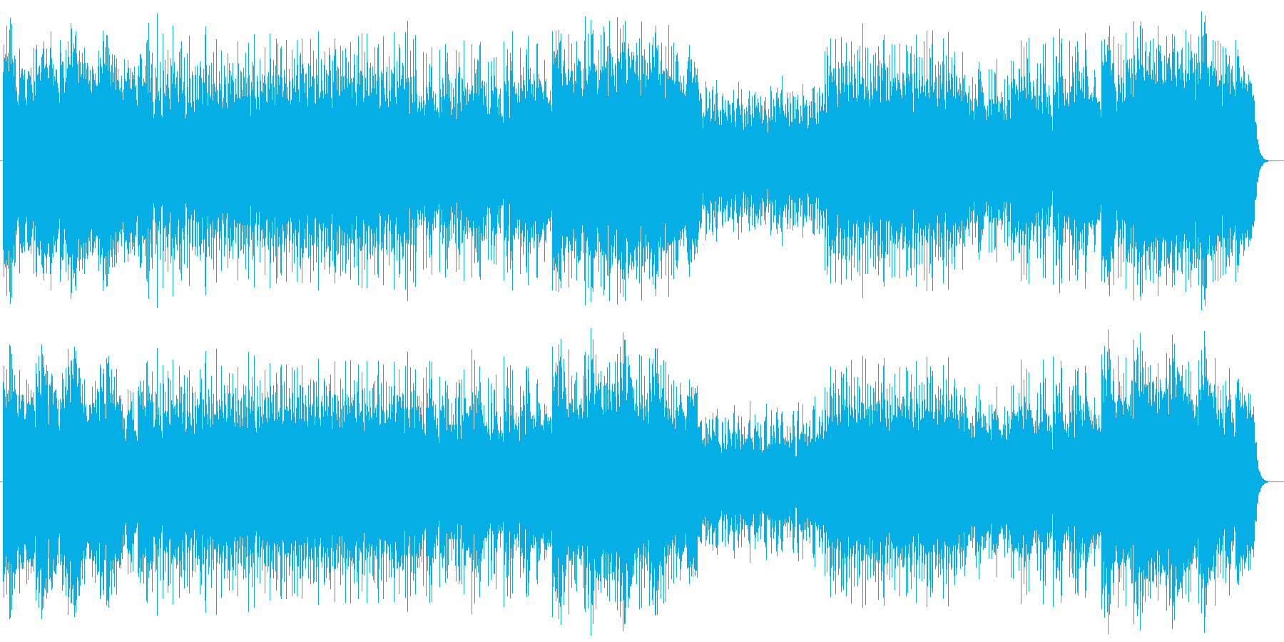 軽やかで爽やかな曲の再生済みの波形
