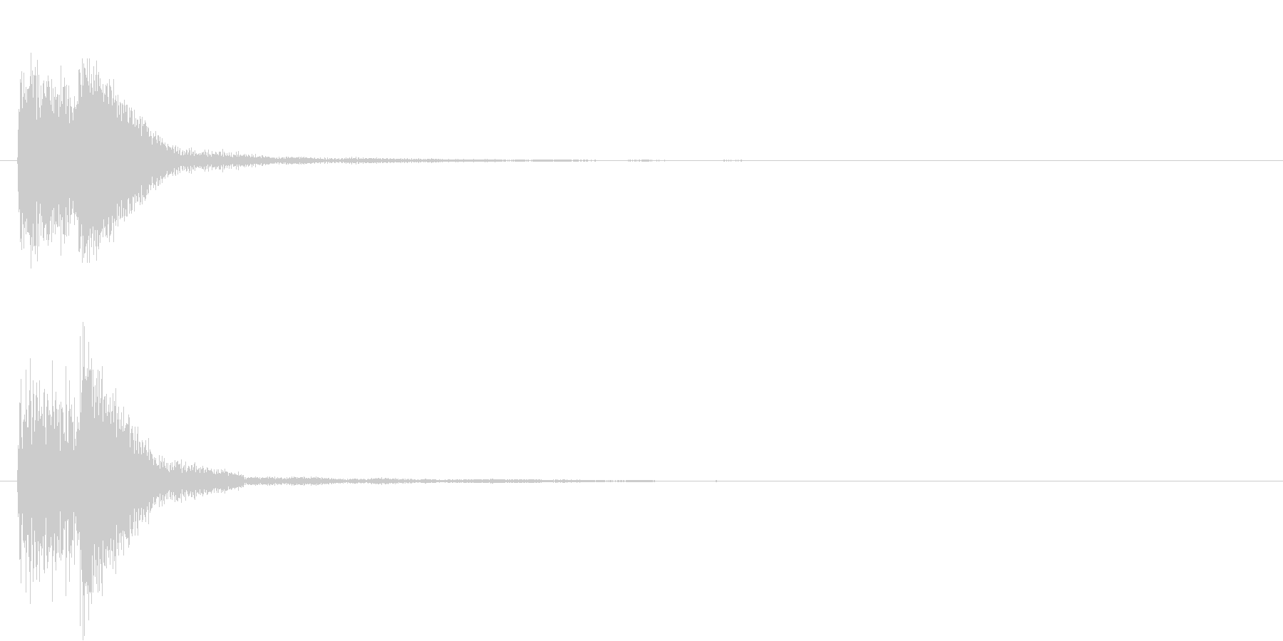 ピアノによるクリック音の未再生の波形