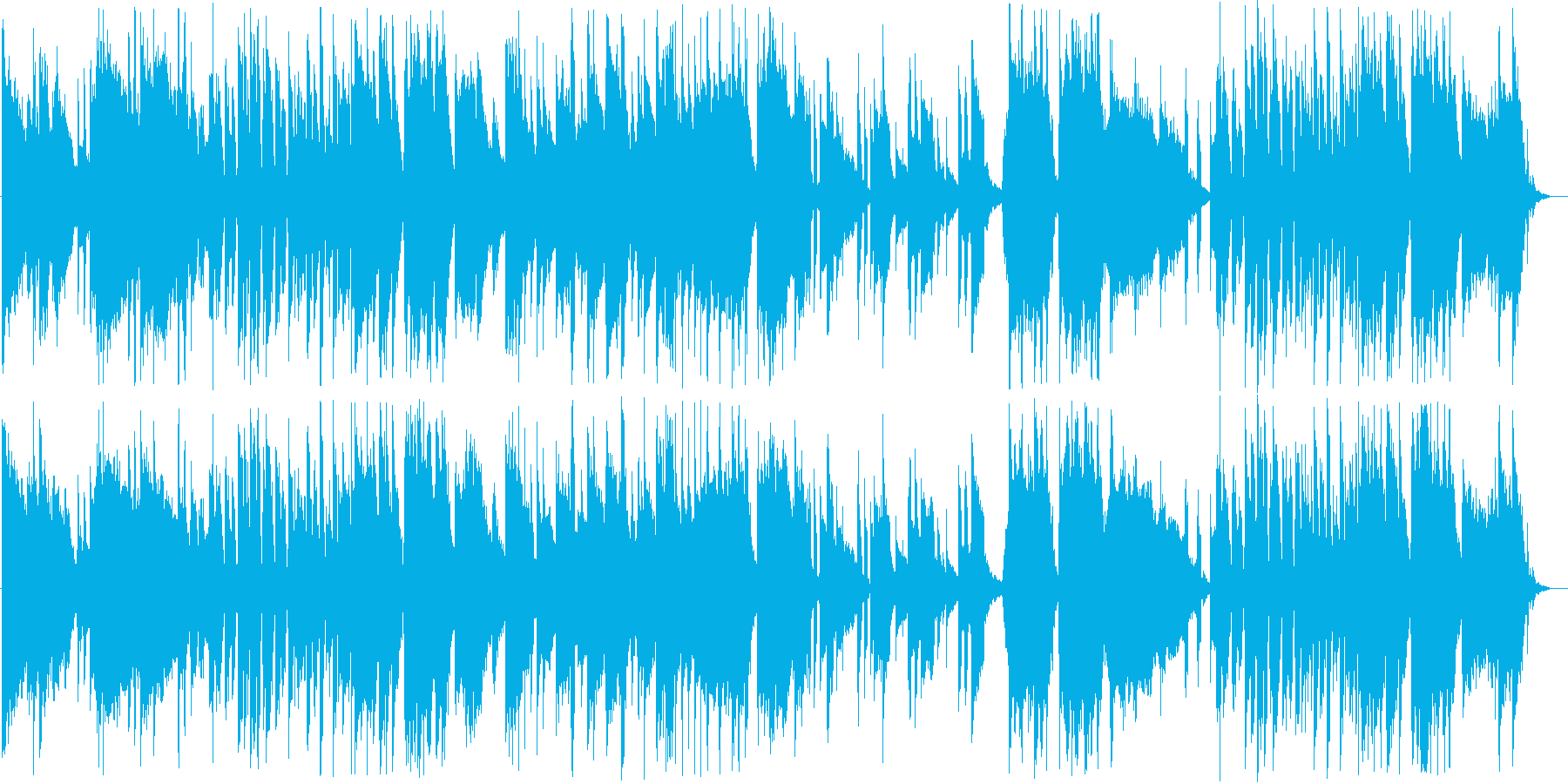 温かみがありワクワクするようなアコギ曲の再生済みの波形