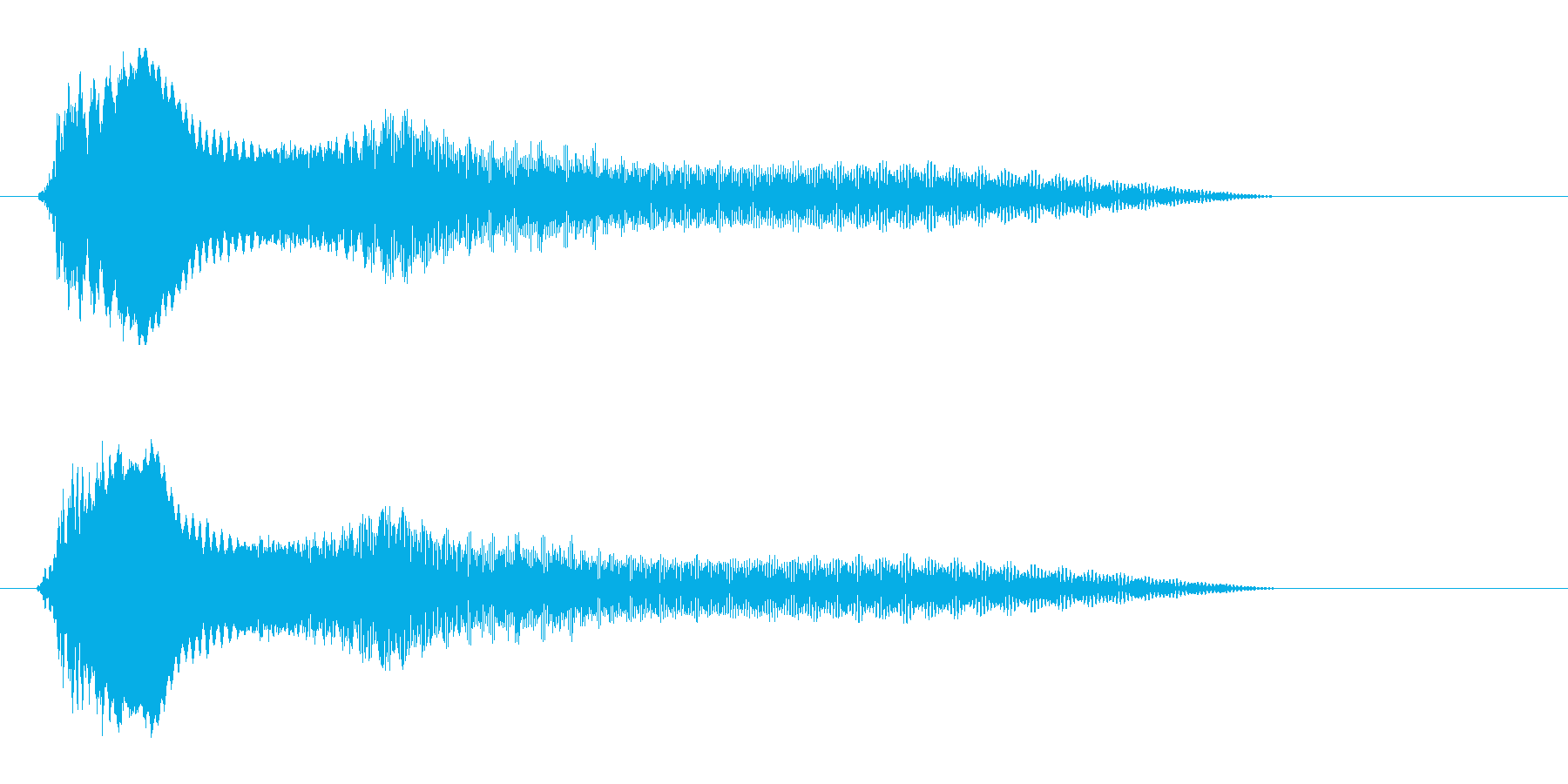 小さな物体が移動する音の再生済みの波形