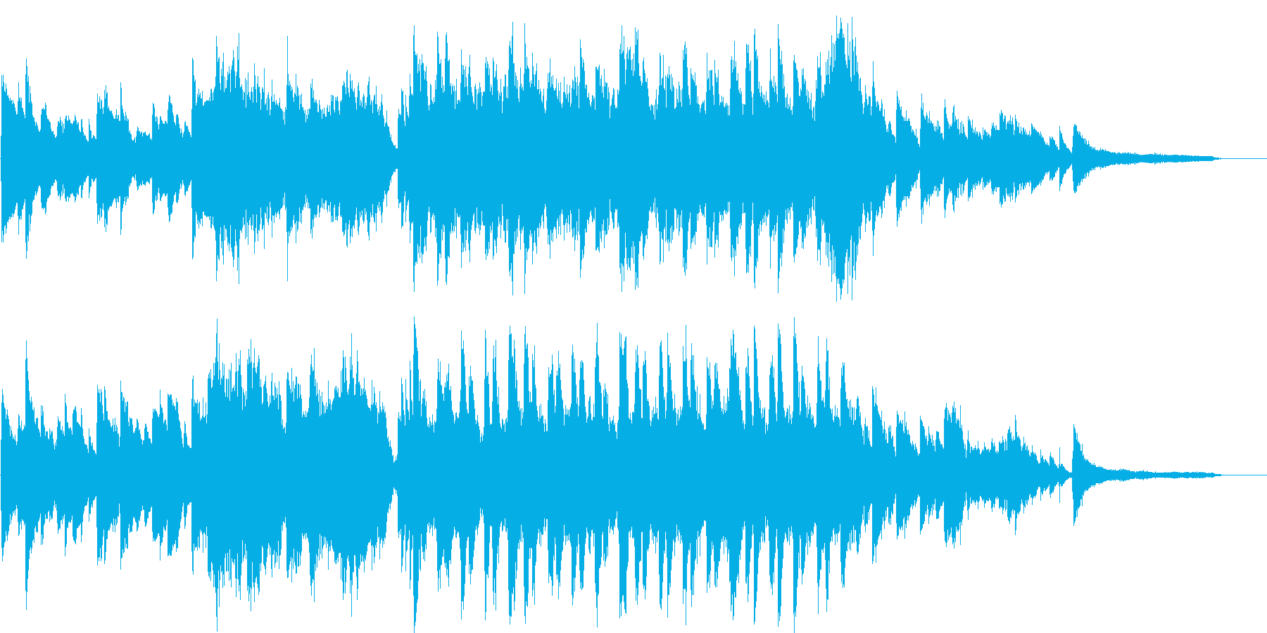 ピアノとストリングスの明るい前向きな曲の再生済みの波形