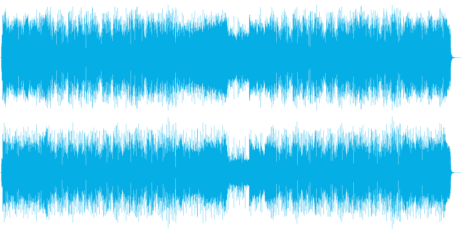 明るく広がりのあるゆったりした平和な曲の再生済みの波形