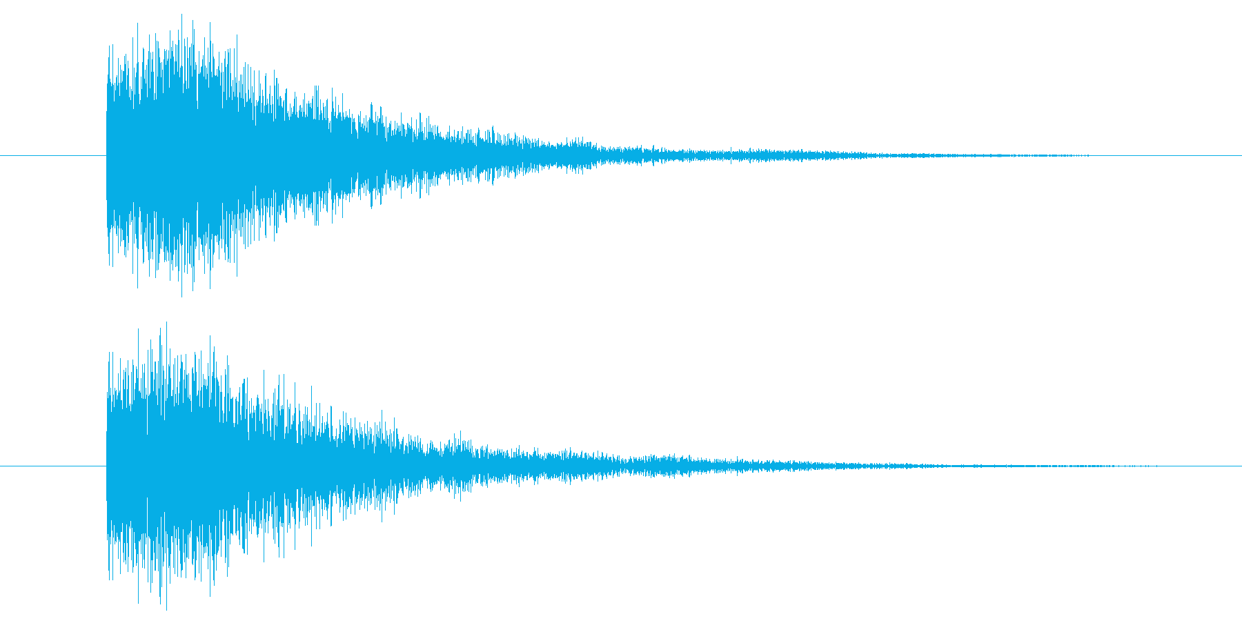 暗めの鐘の音の再生済みの波形