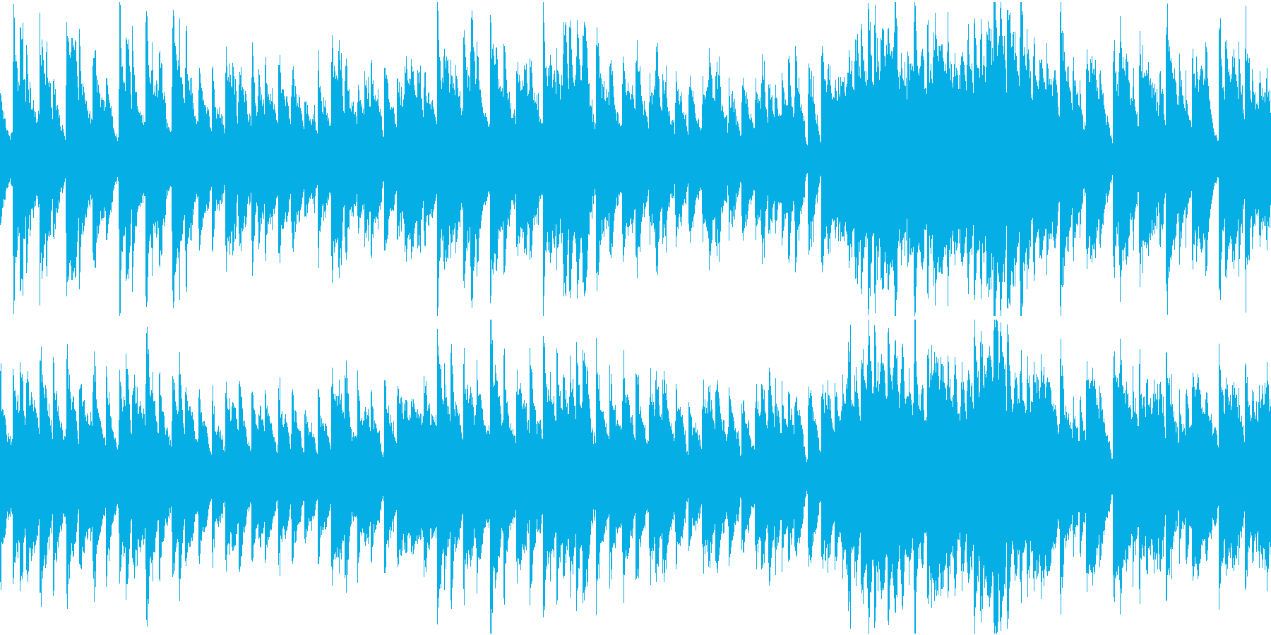 おどけた楽しい感じのピアノソロのテーマ曲の再生済みの波形